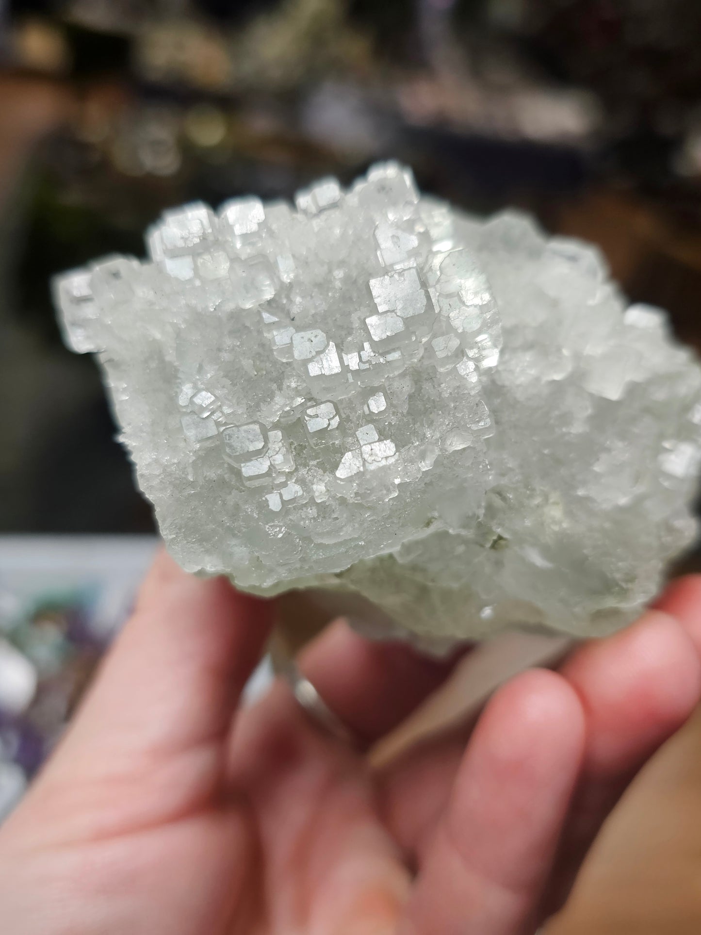 Green Stepped Cubic Fluorite