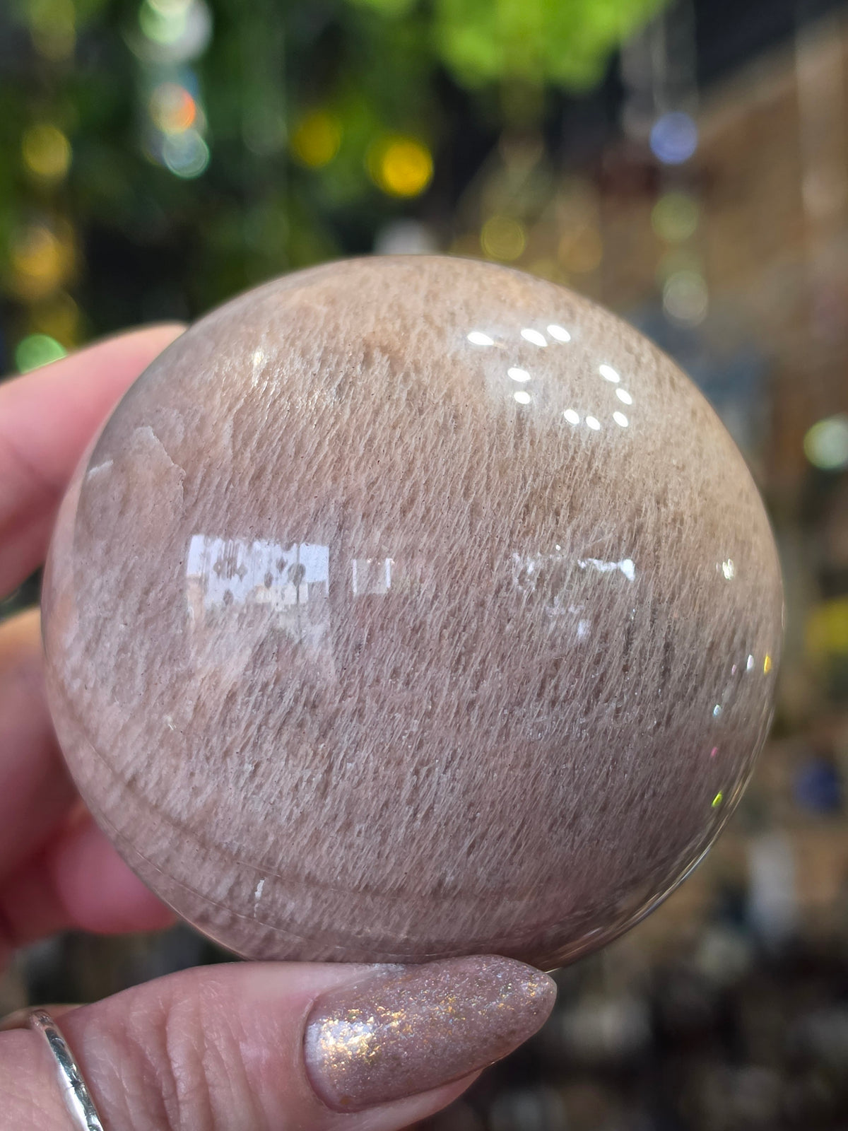 Peach Moonstone Sphere