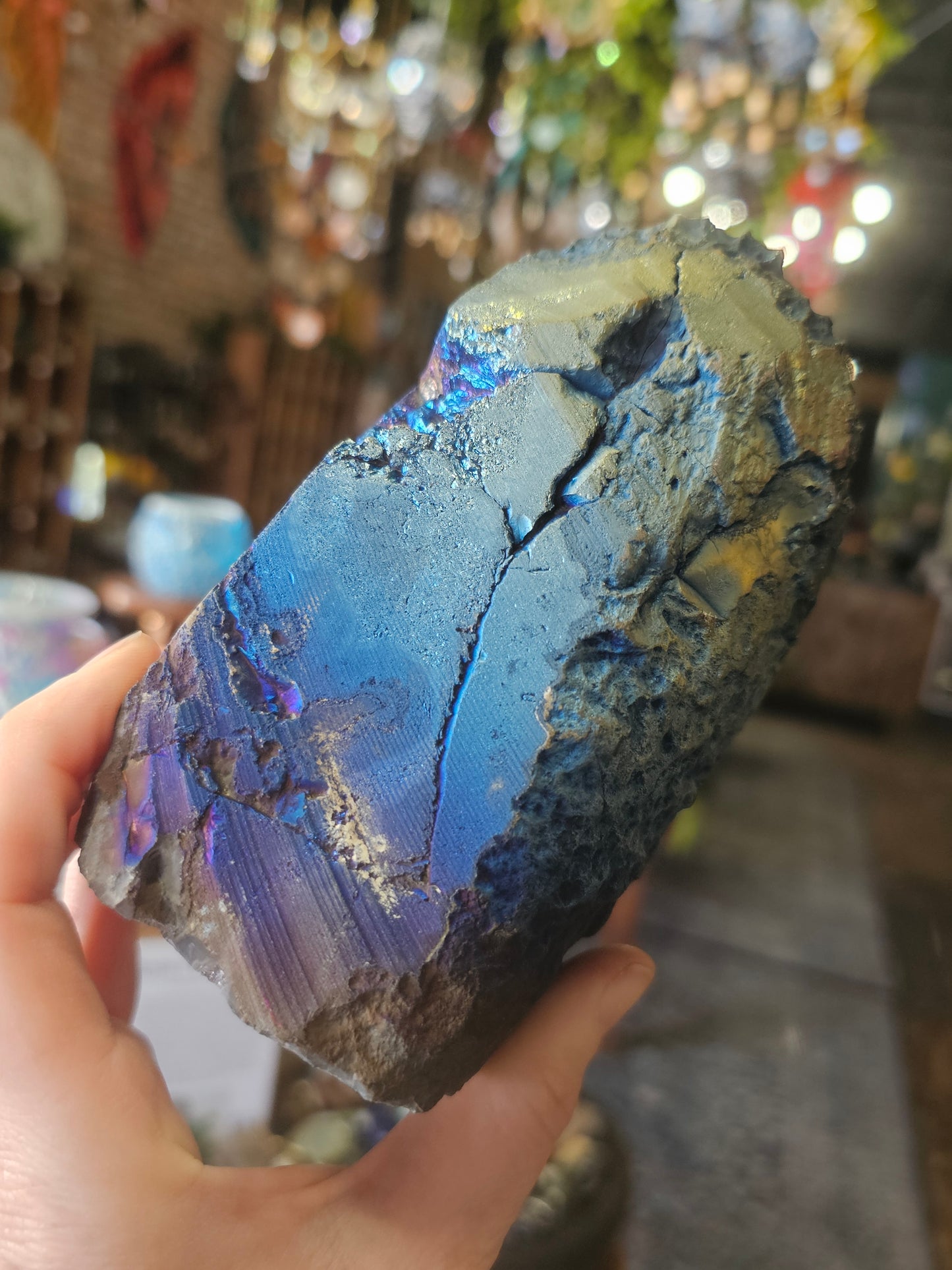 Treated Aura Quartz Cluster Freeform
