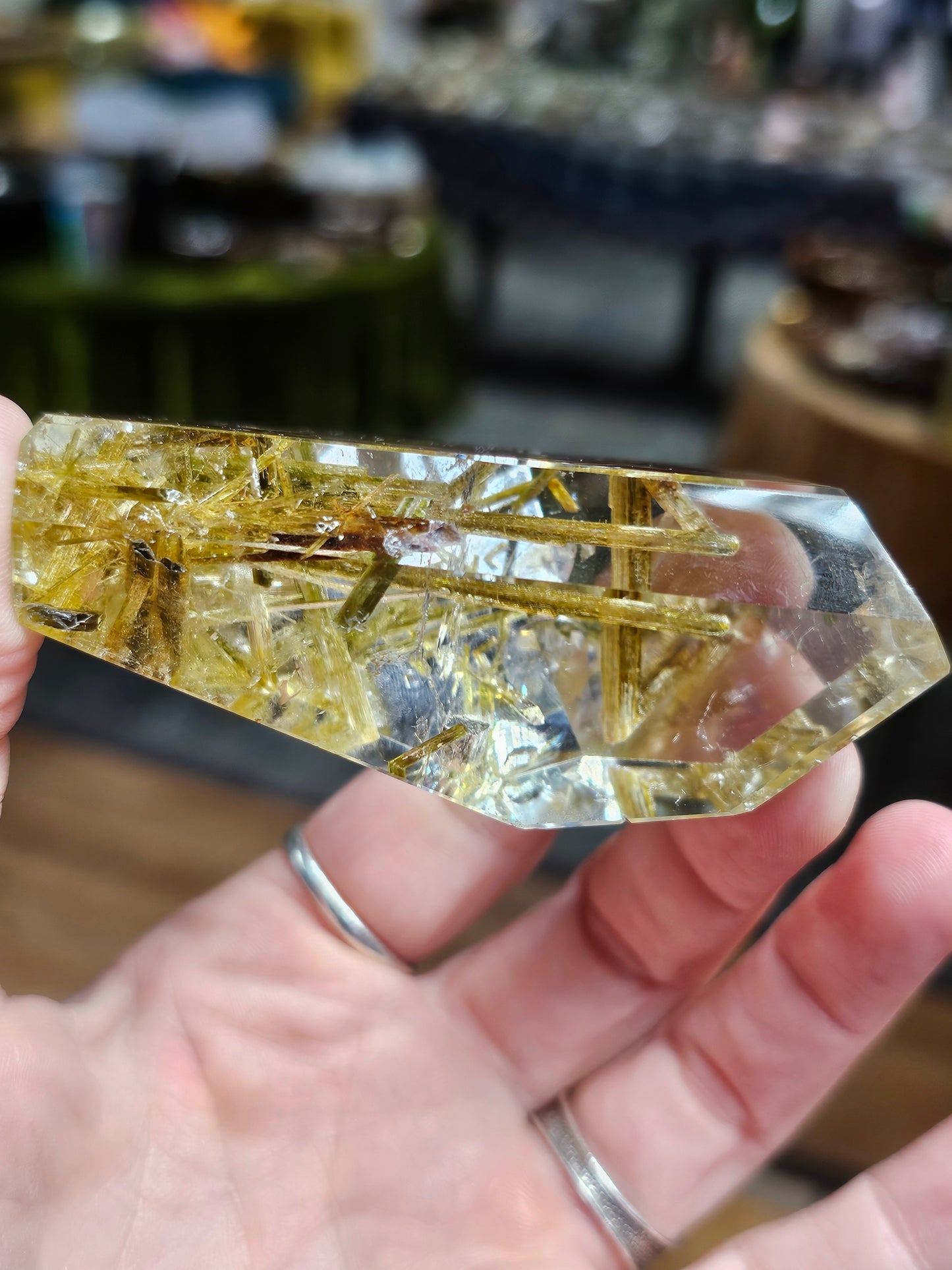 Epidote in Quartz Freeform