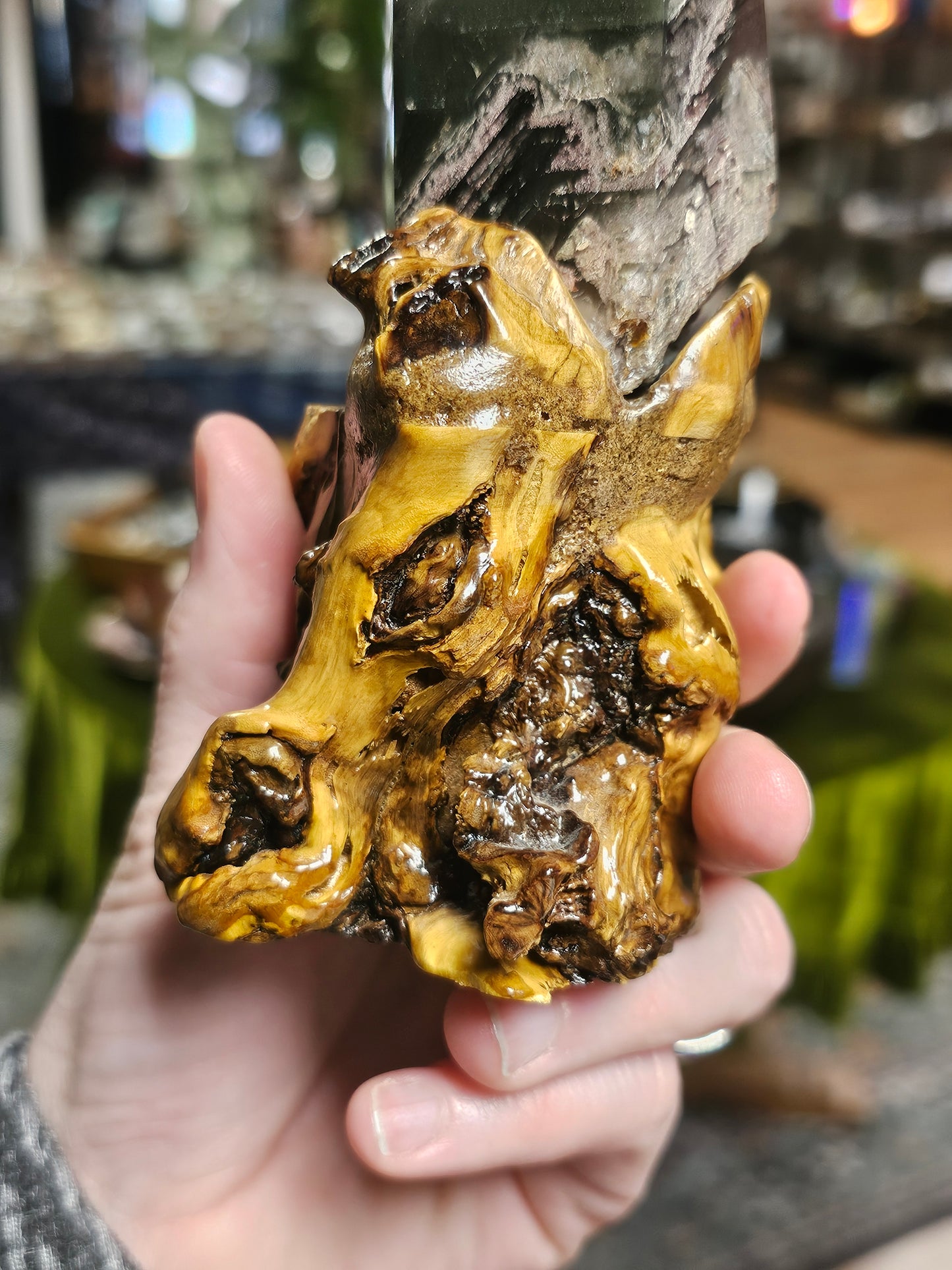 Garden Quartz on Custom Wood Base
