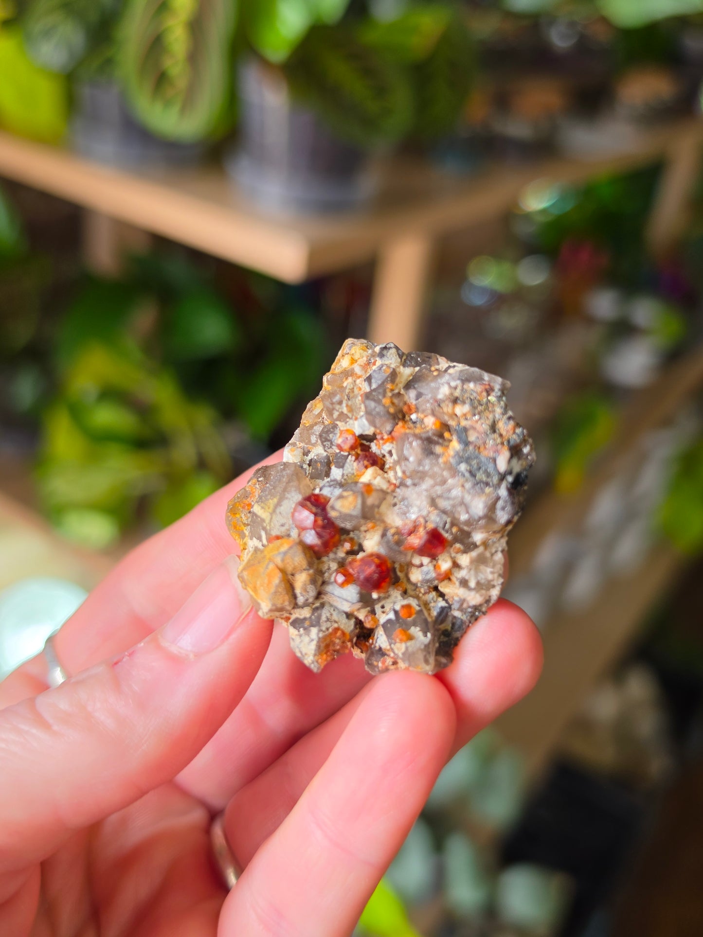 Garnet on Smoky Quartz