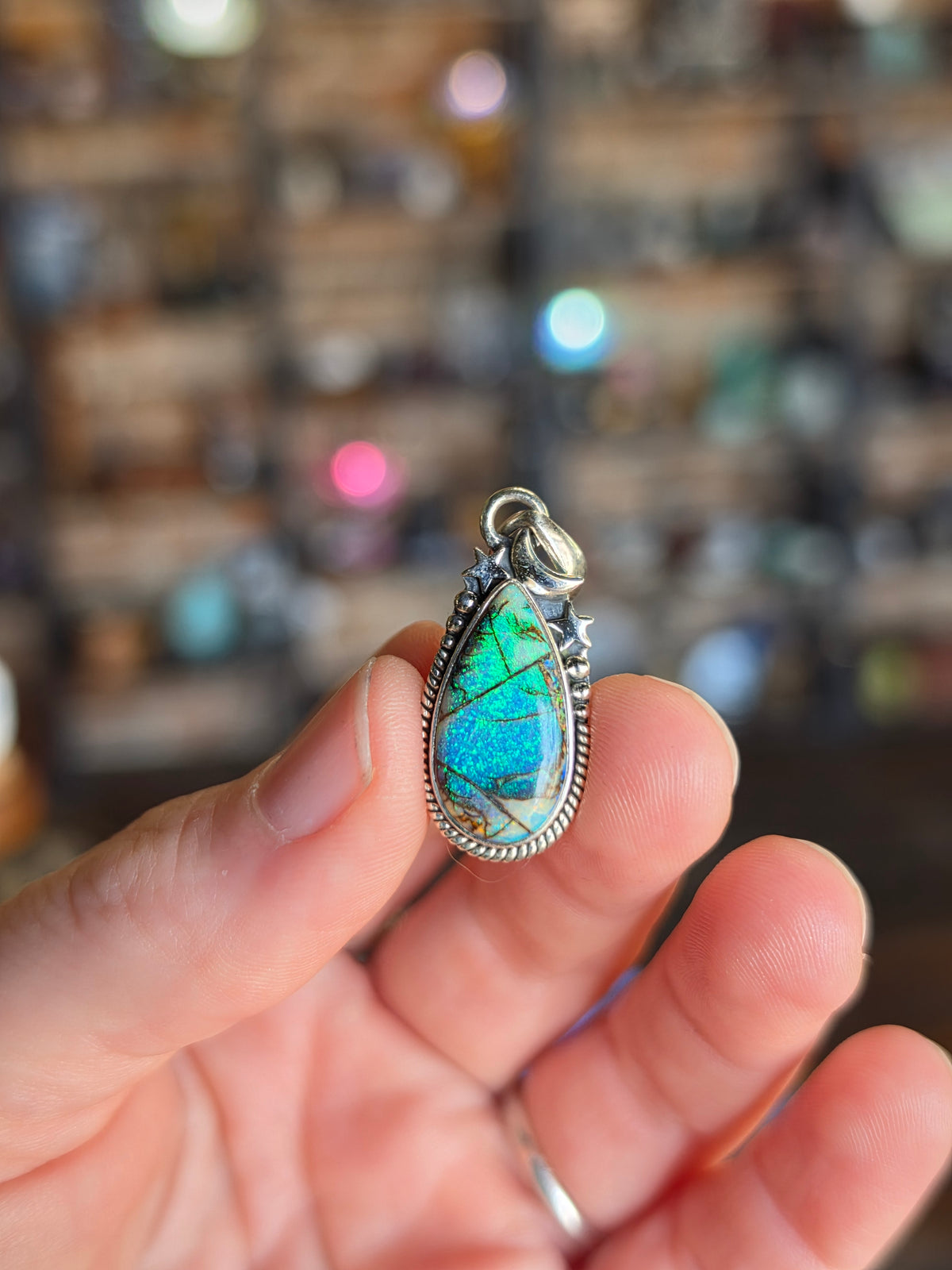 Monarch Opal Pendant ( Lab created Opal)