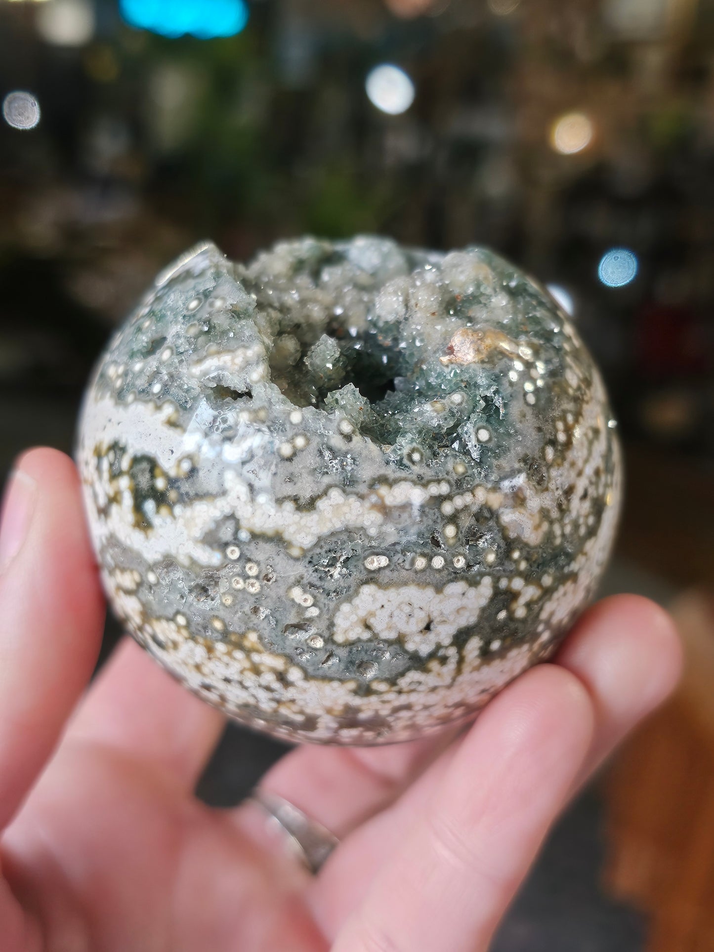 Druzy Ocean Jasper Sphere