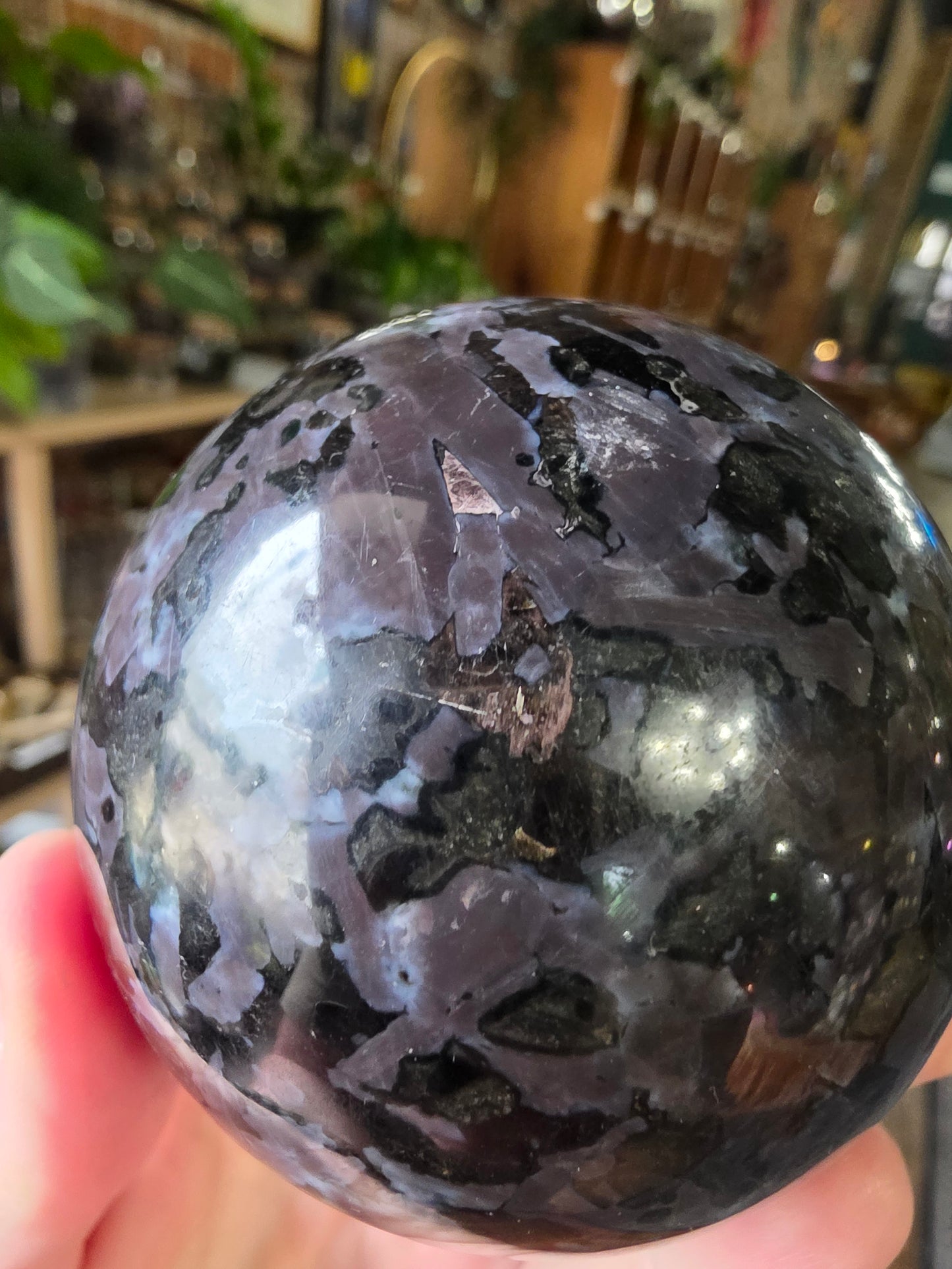 Indigo Gabbro Sphere ( Merlinite)