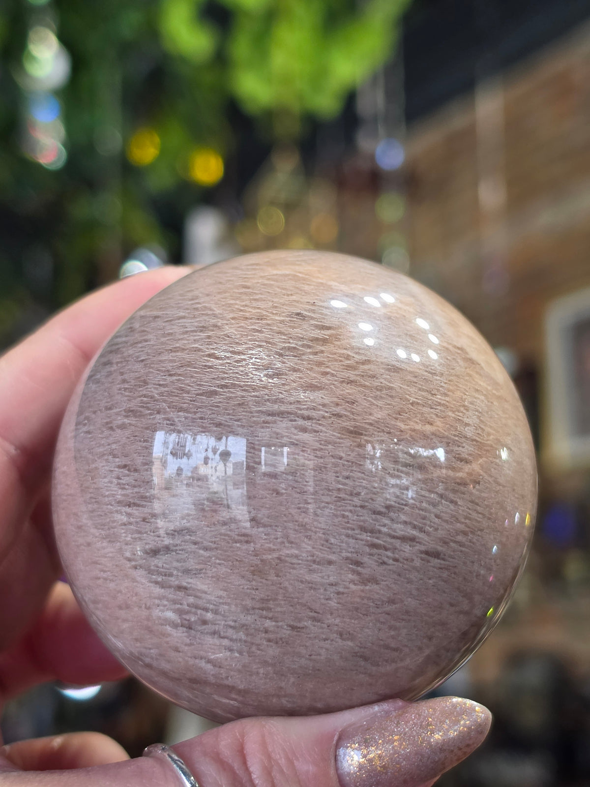 Peach Moonstone Sphere
