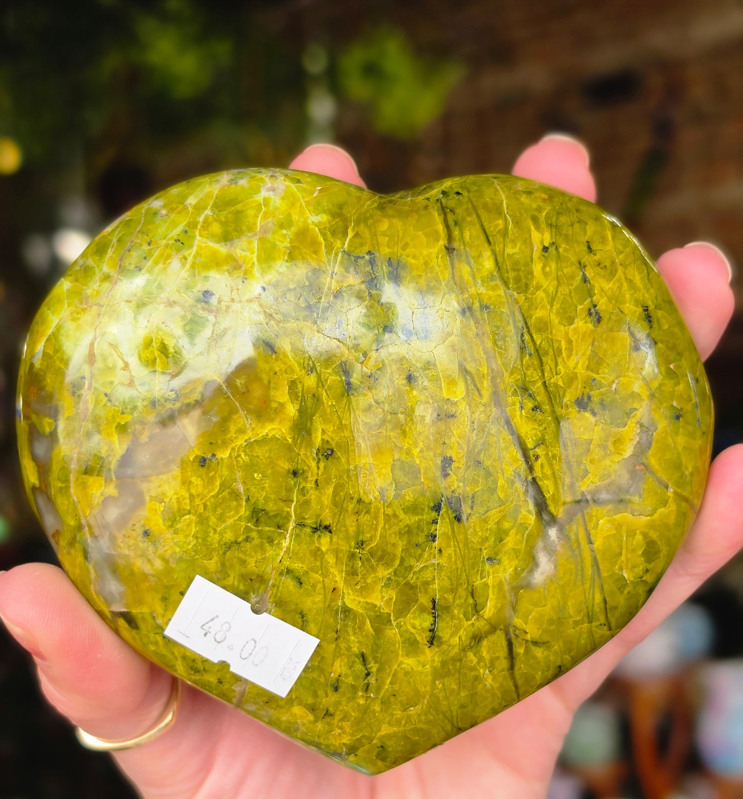 Large Green Opal Heart