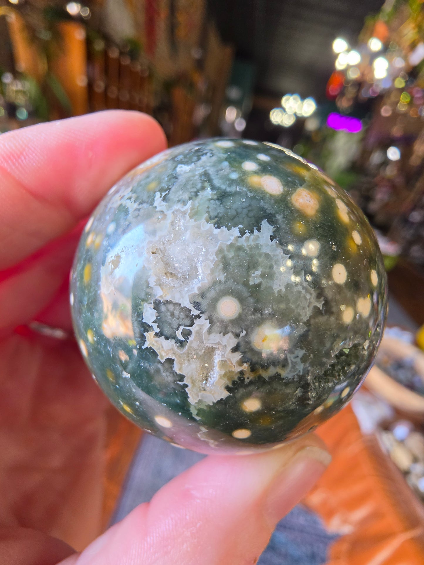 Orbicular Jasper Sphere