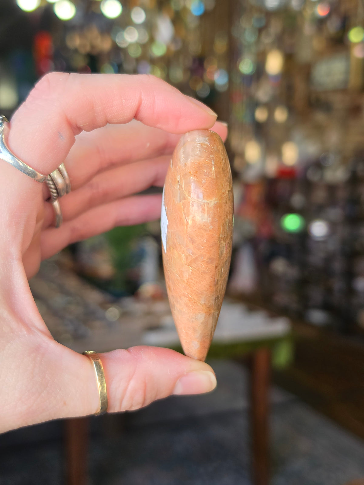 Peach Moonstone Heart