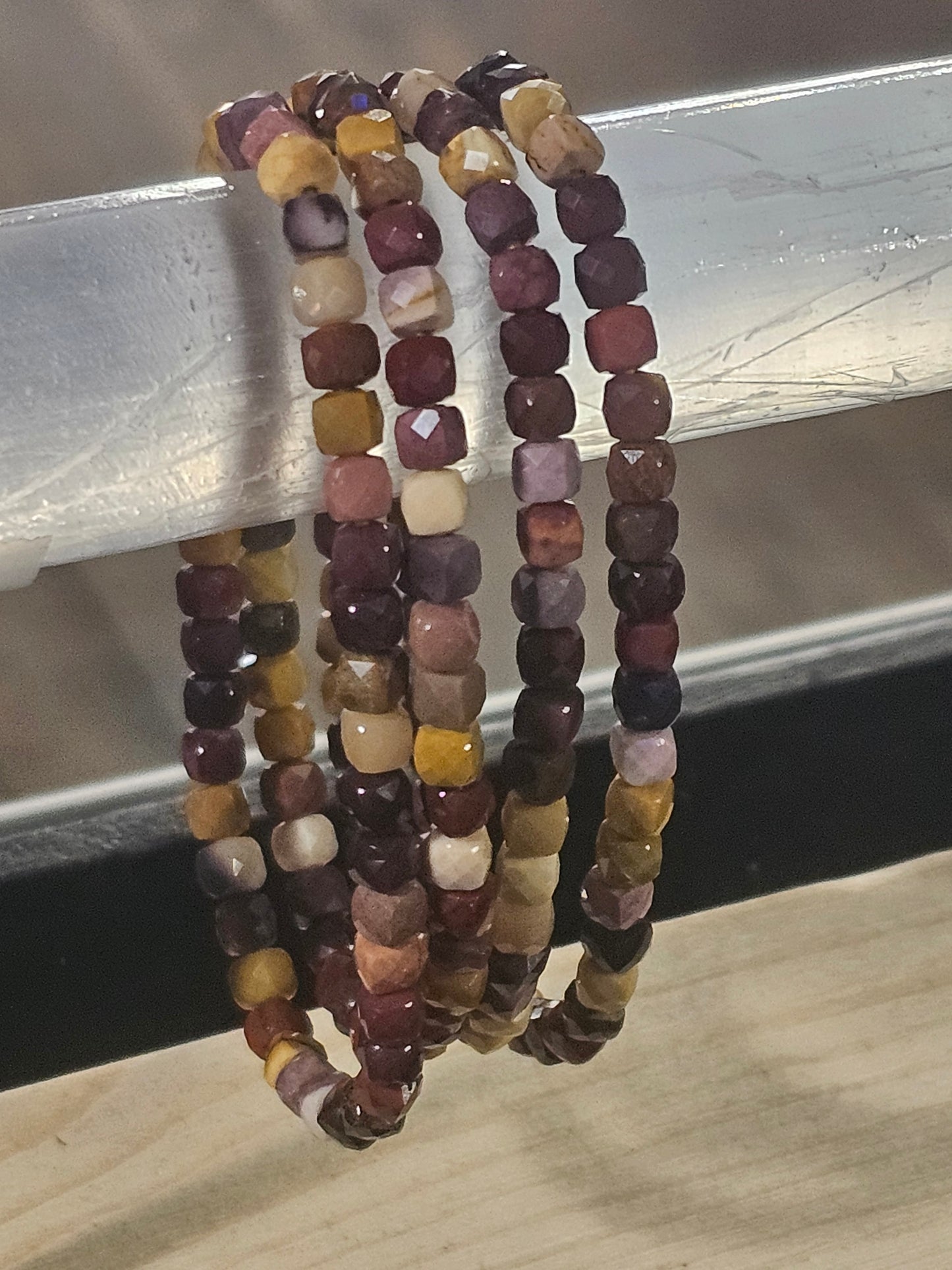 Mookaite Faceted Stretch Bracelet