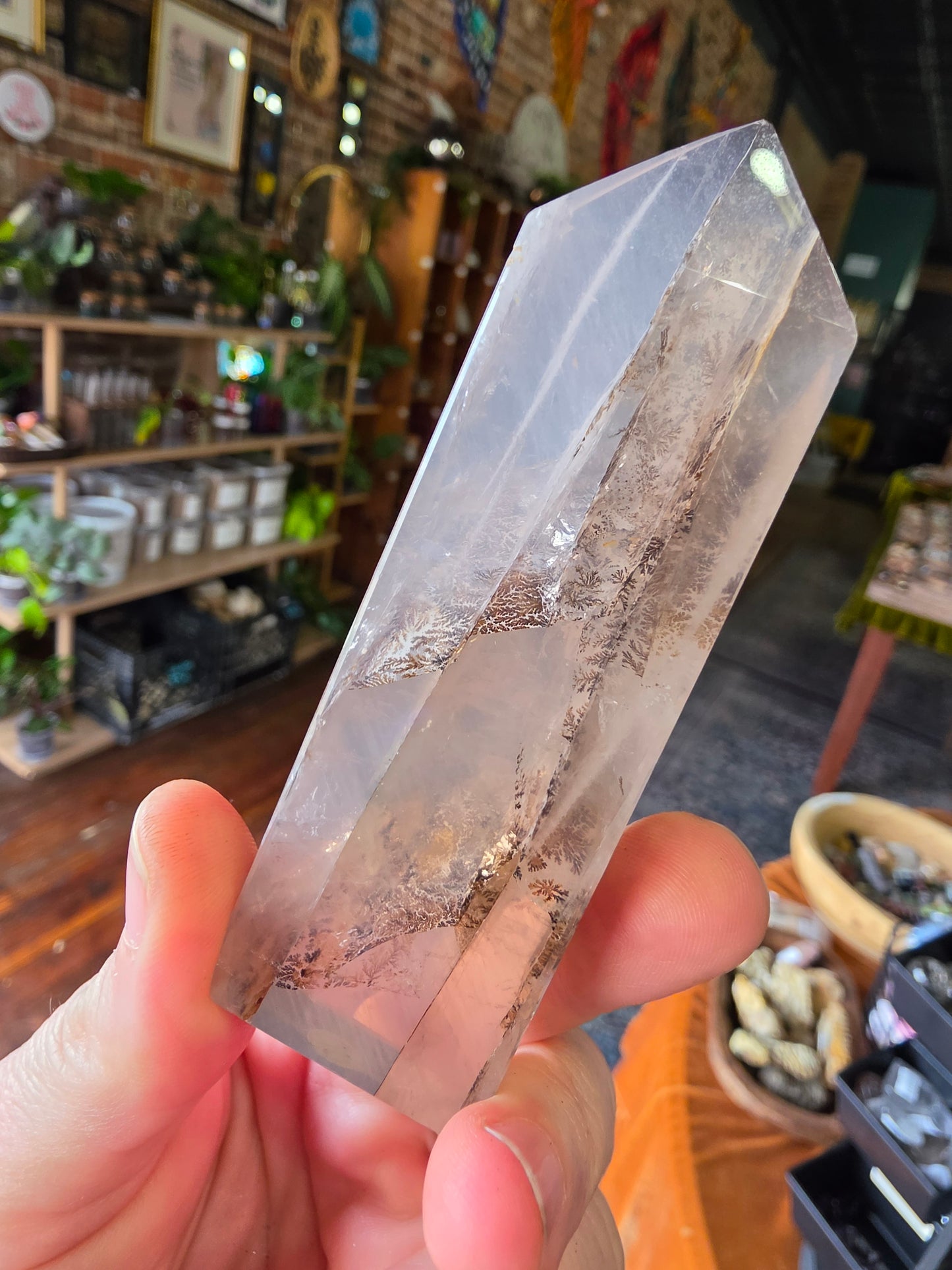 Dendritic Girasol Quartz Point