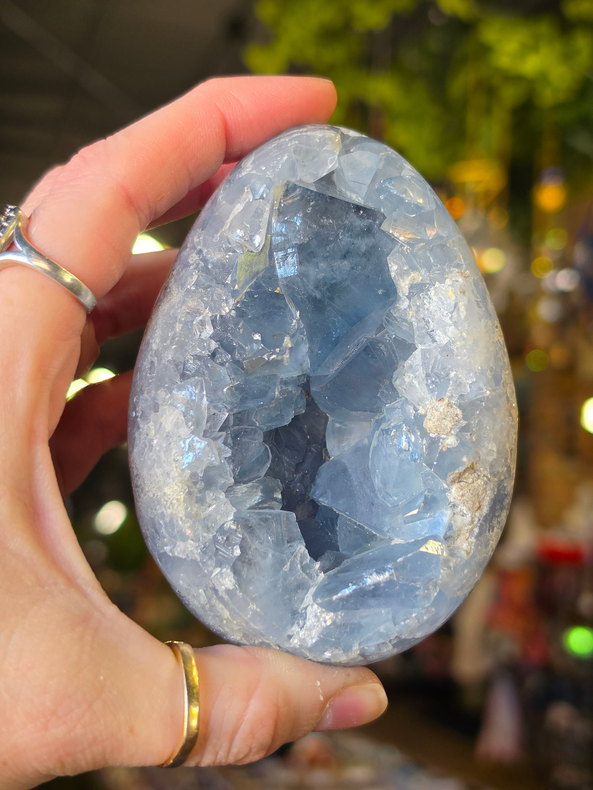 Celestite Egg Carving