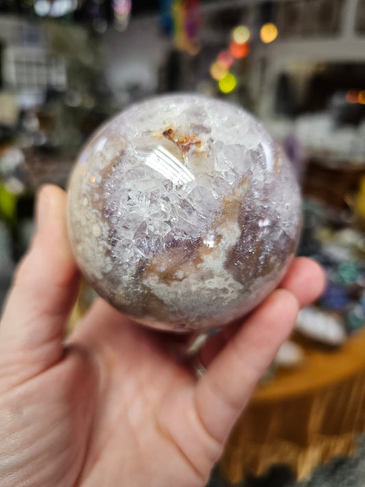 Amethyst Flower Agate Sphere