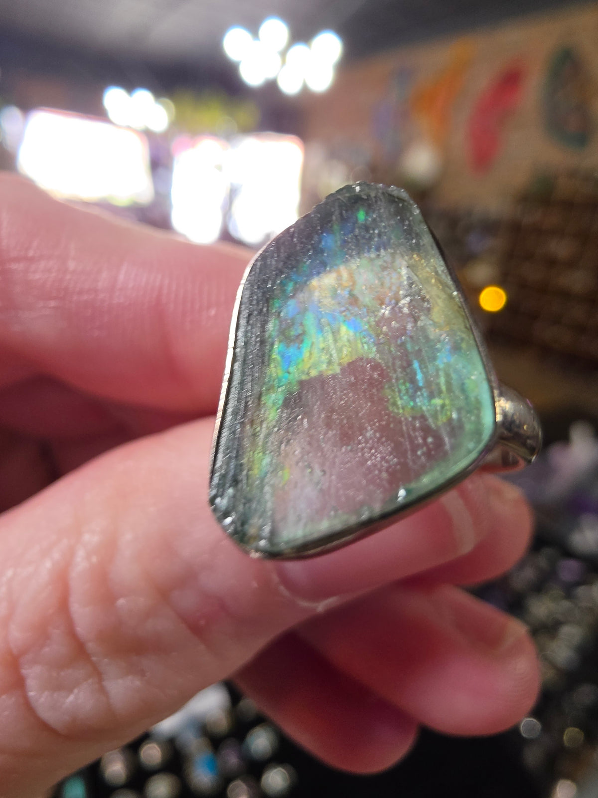 Patina Glass Ring Size 8