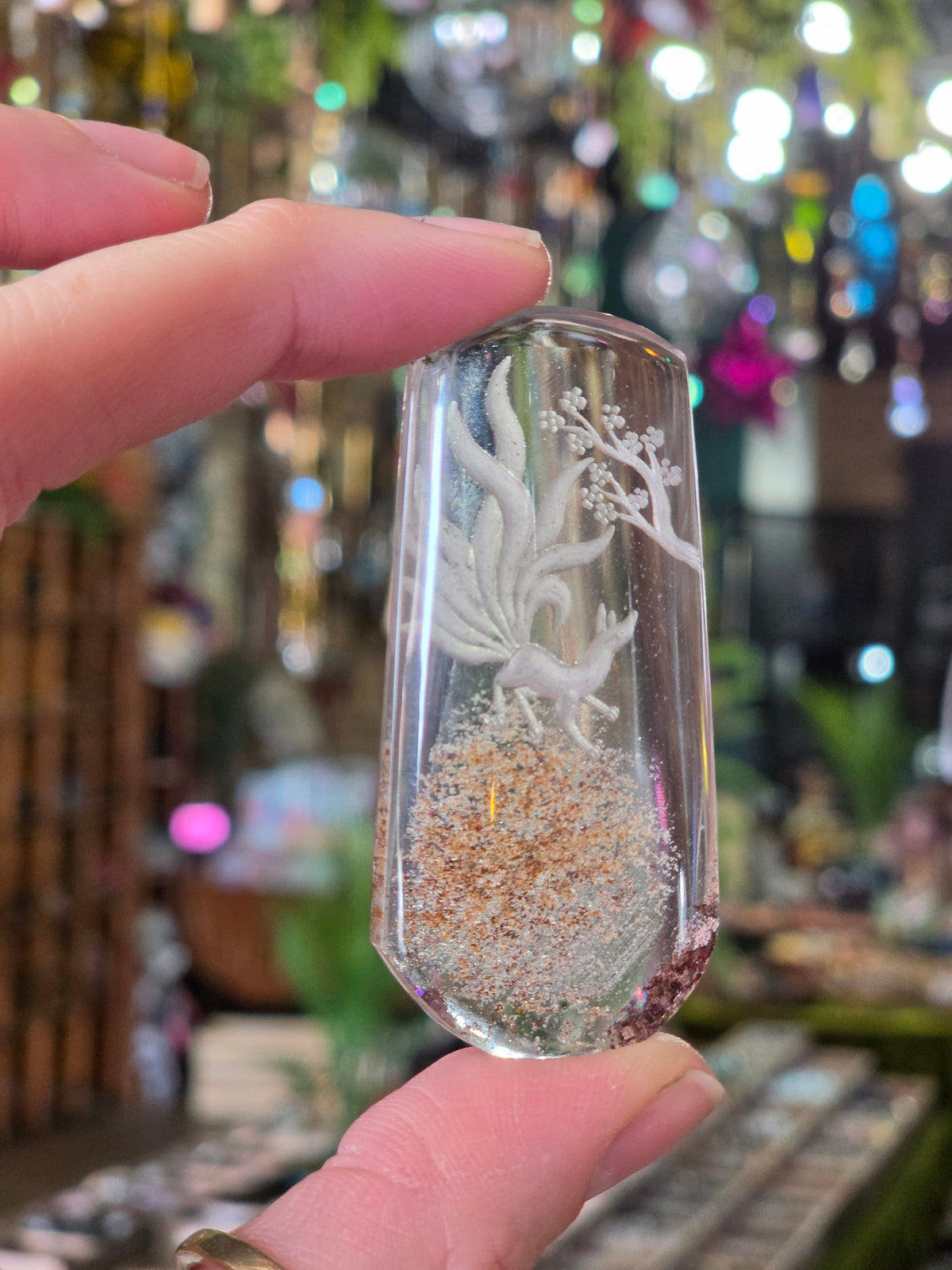 Nine Tail Fox Lazer Engraved Garden Quartz