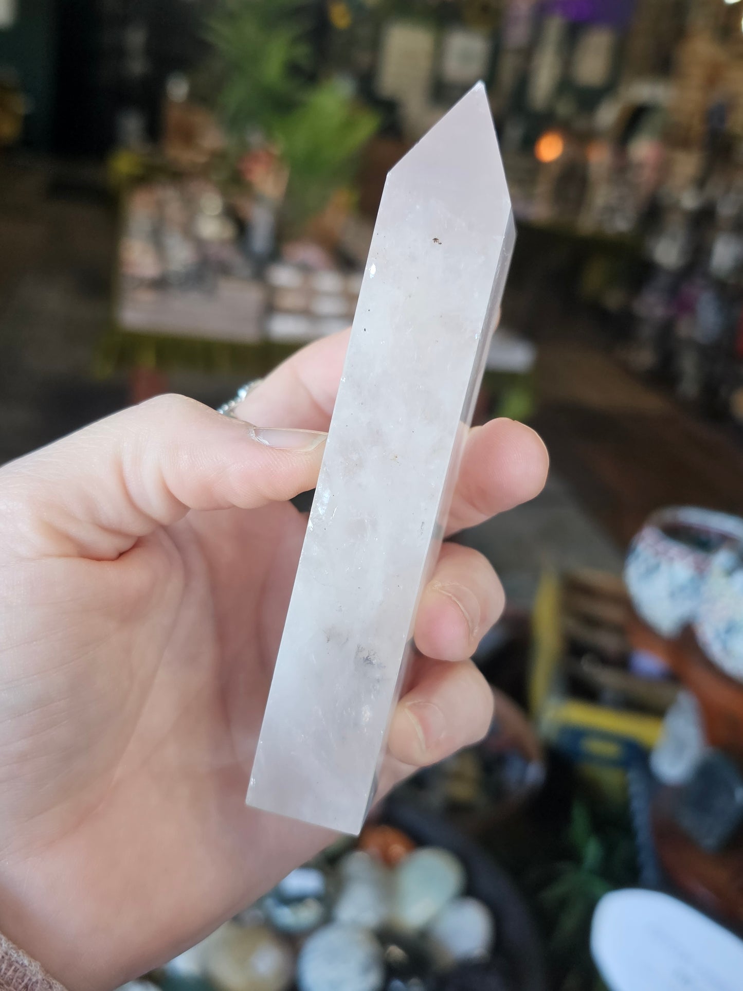 Dendritic Rose Quartz Tower