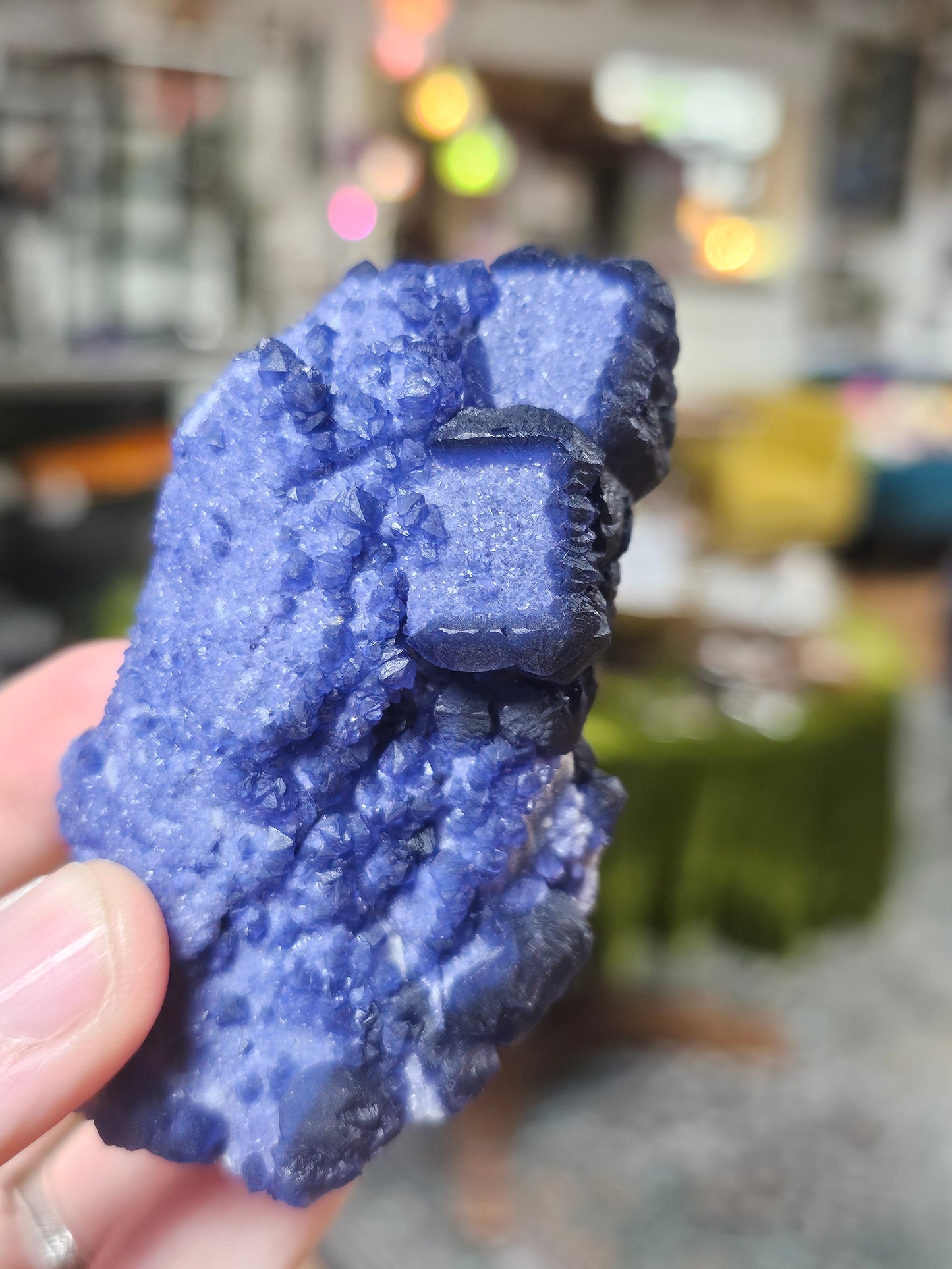 Blueberry Fluorite on Quartz