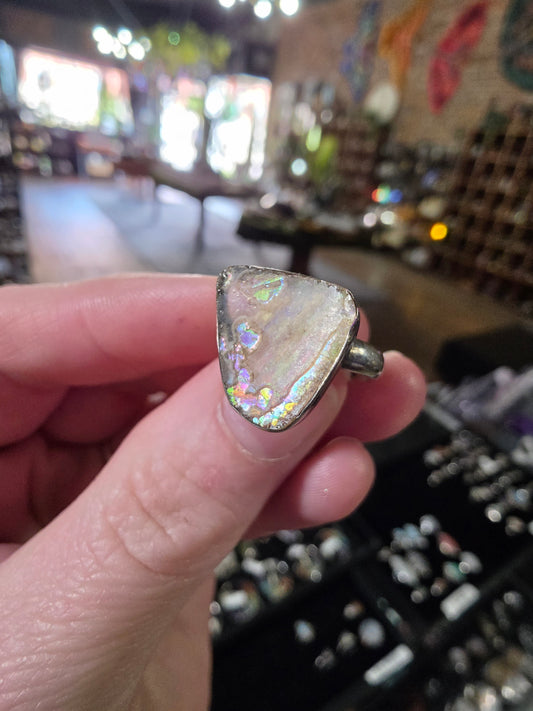 Patina Glass Ring Size 7