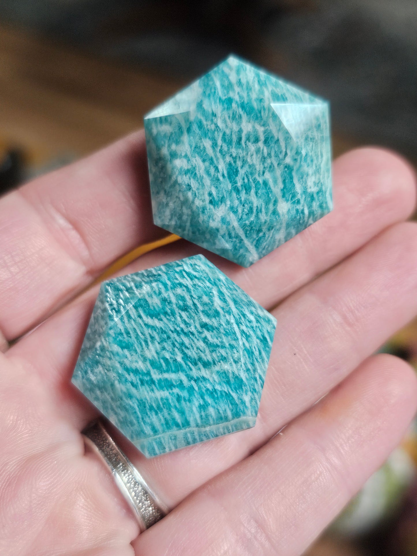 Amazonite Faceted Hexagon