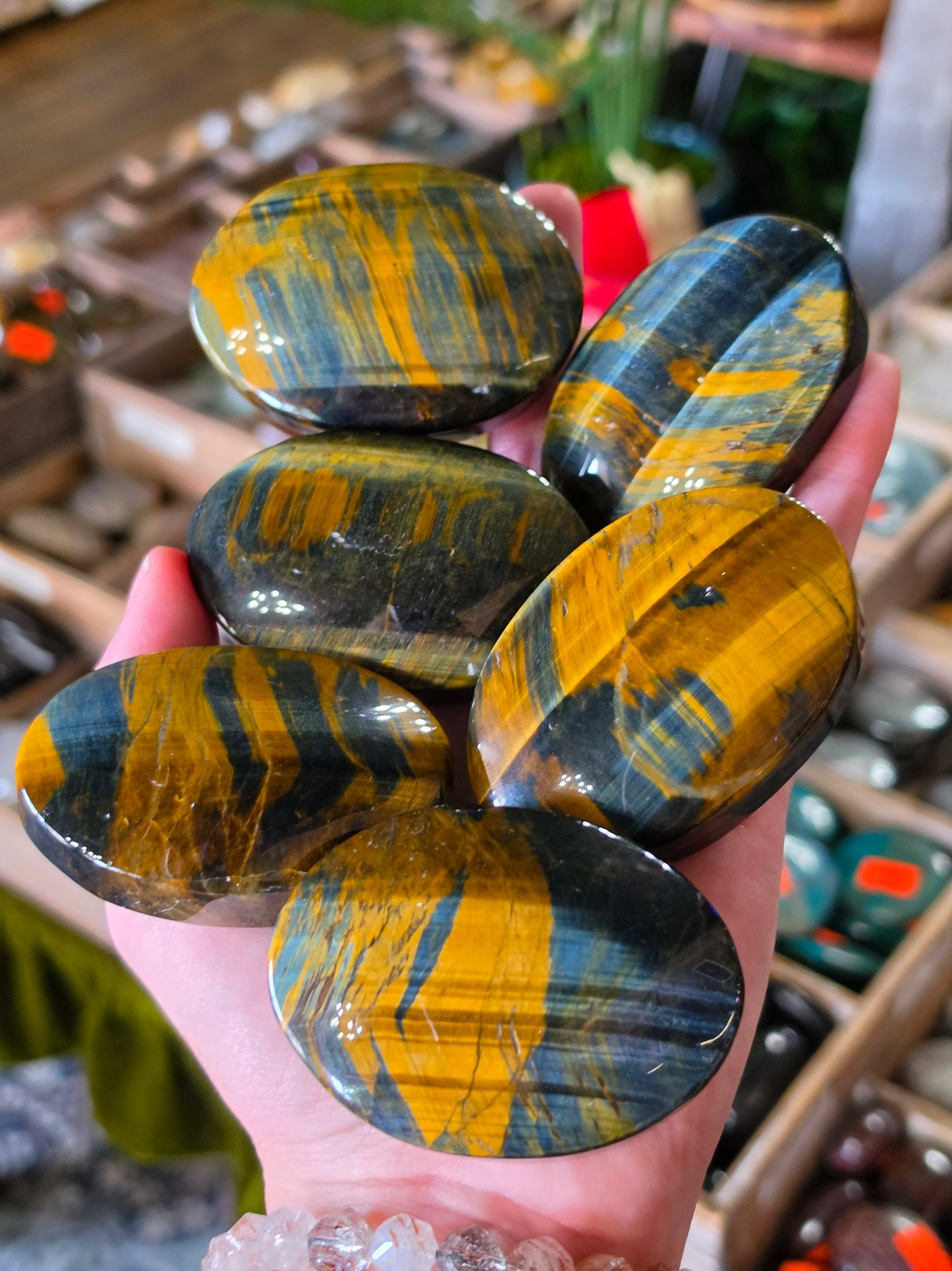 Tigers Eye Palm Stone
