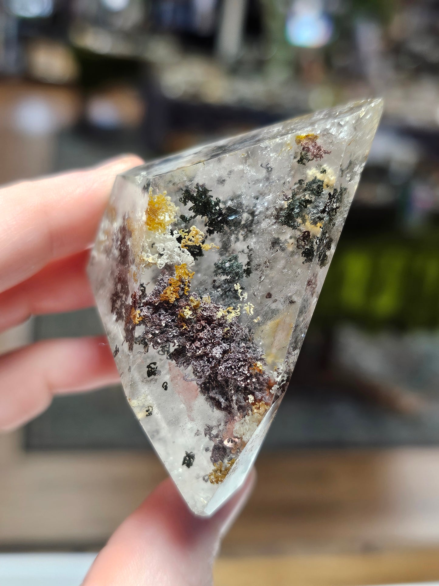 Chlorite, Lodilite, and Rutile included Garden Quartz Freeform