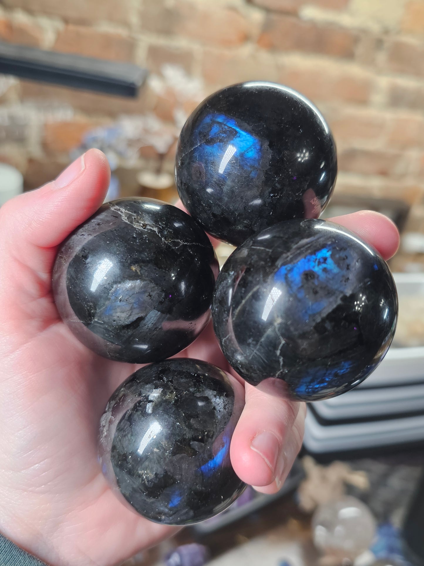 Blue Larvikite Spheres