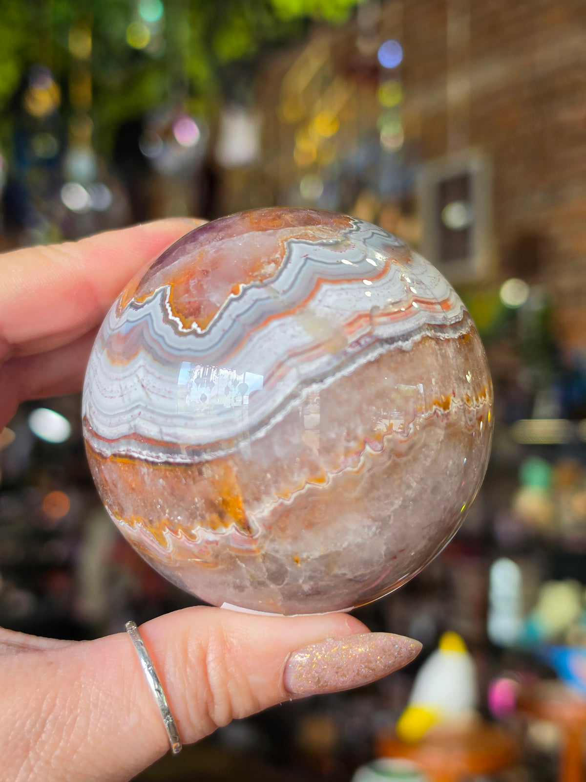 Amethyst Agate Sphere