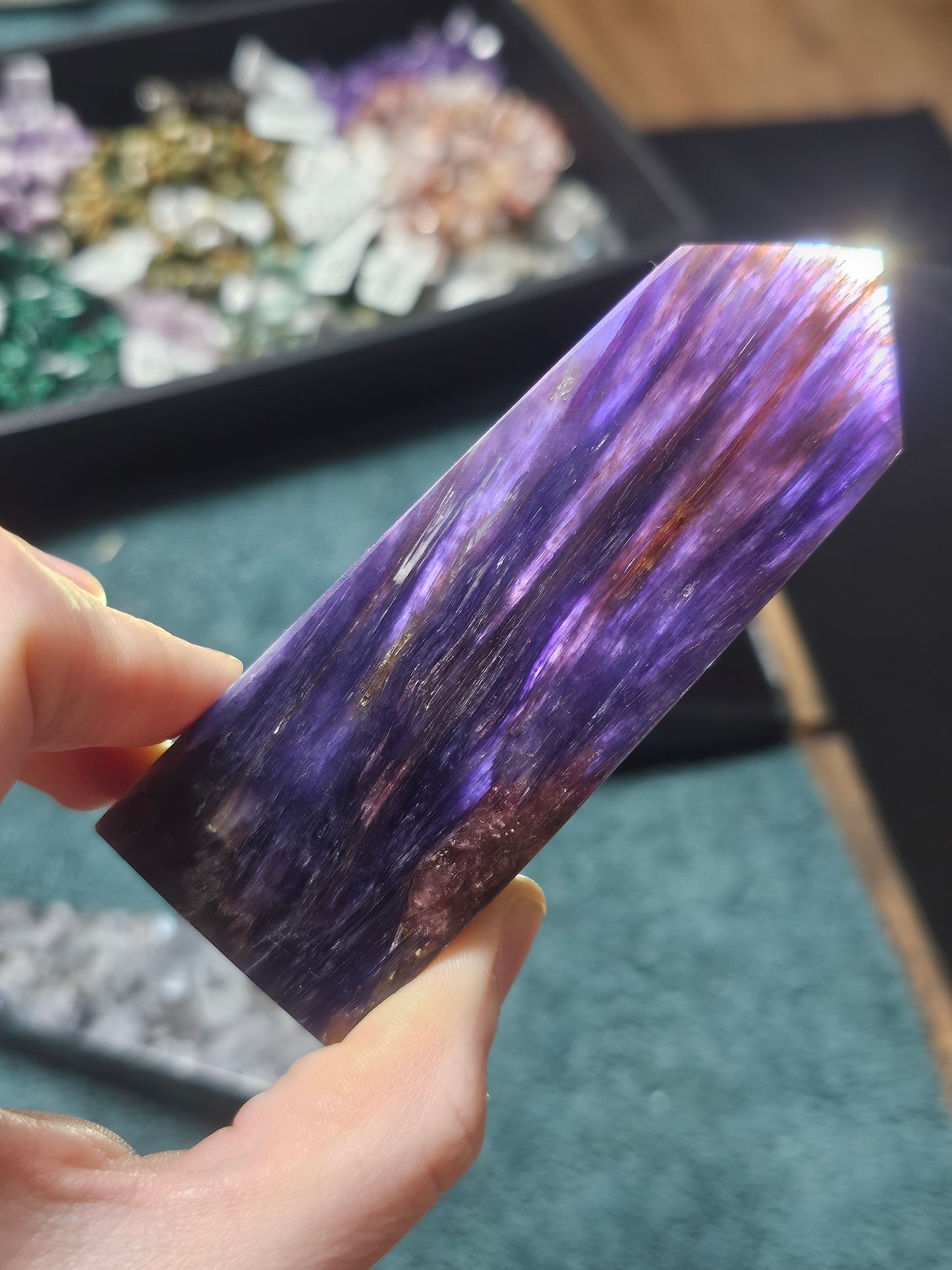 Gem Lepidolite Tower