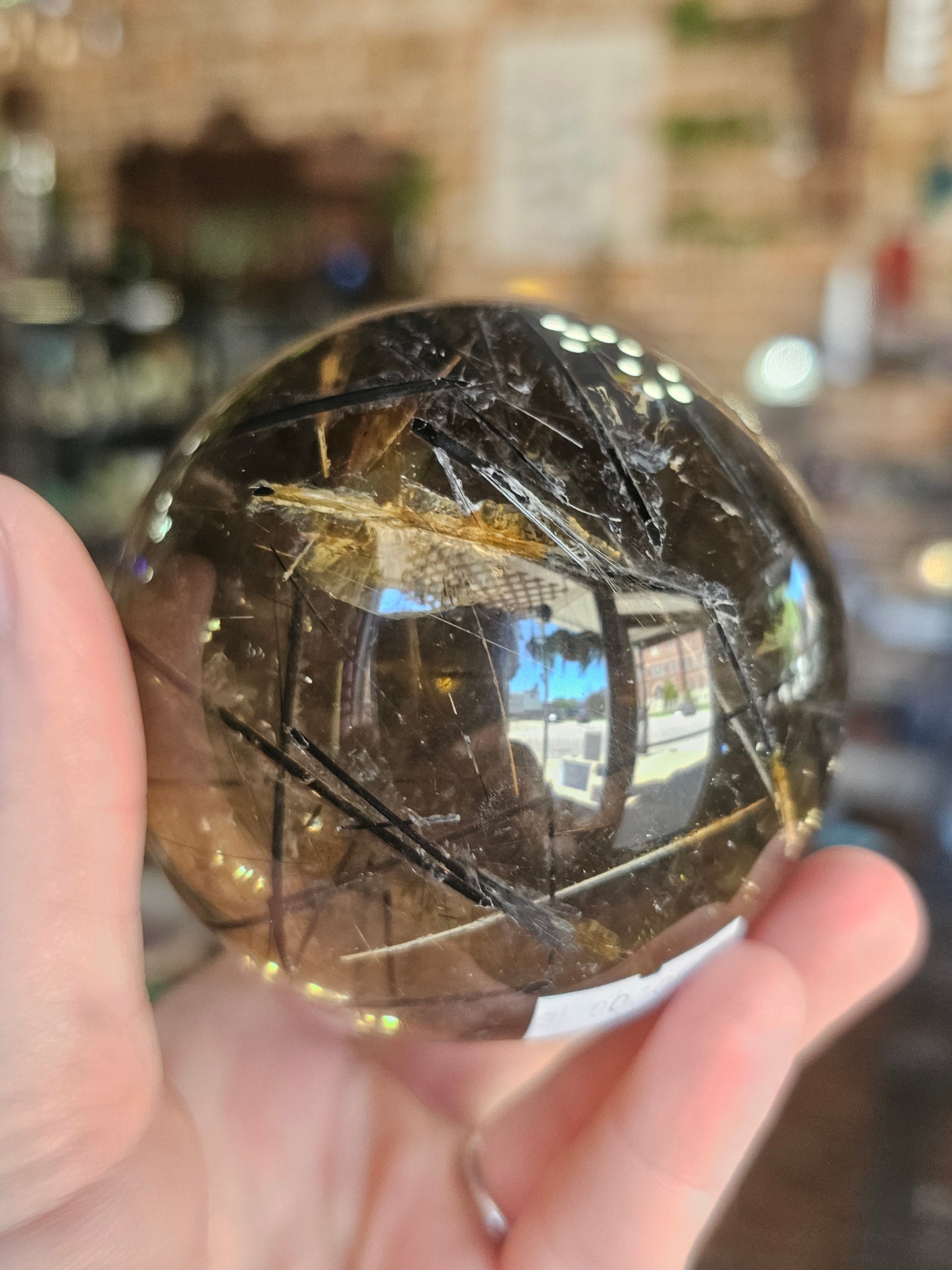Black Tourmaline & Rutile Sphere