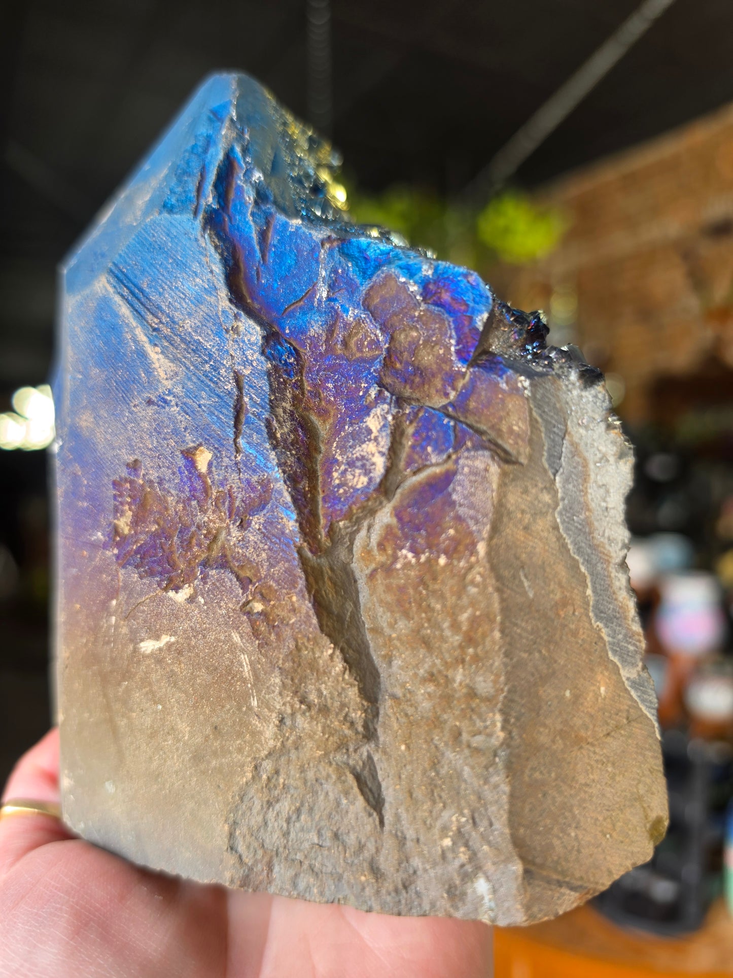 Treated Aura Quartz Cluster Freeform