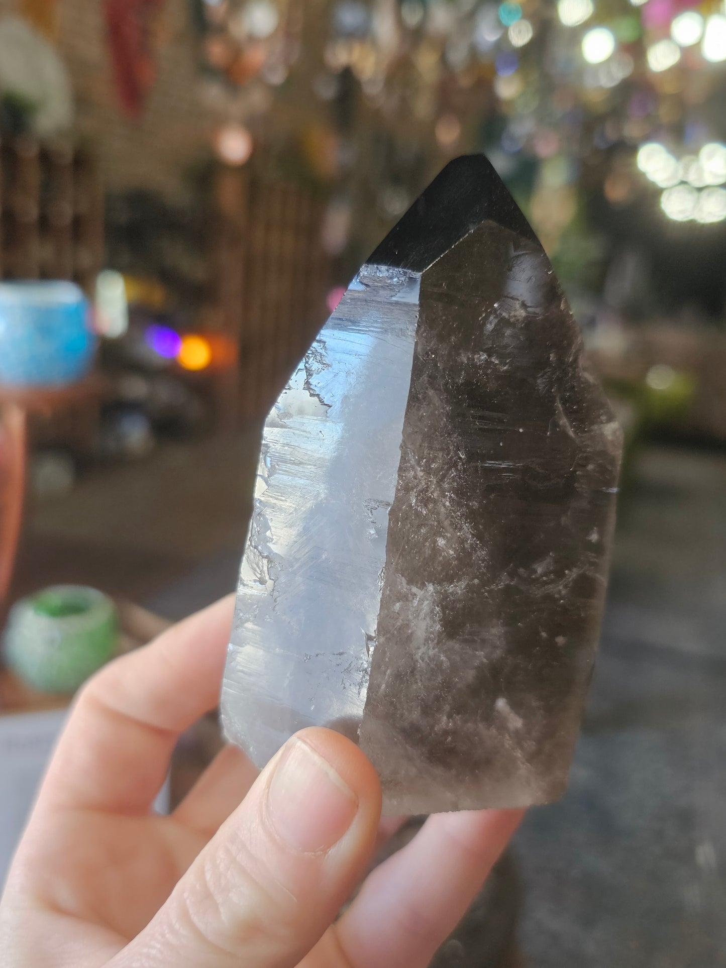 Partially Polished/ Raw Smoky Quartz Point