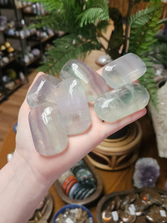Lavendar Fluorite palms (Yttrium Fluorite)
