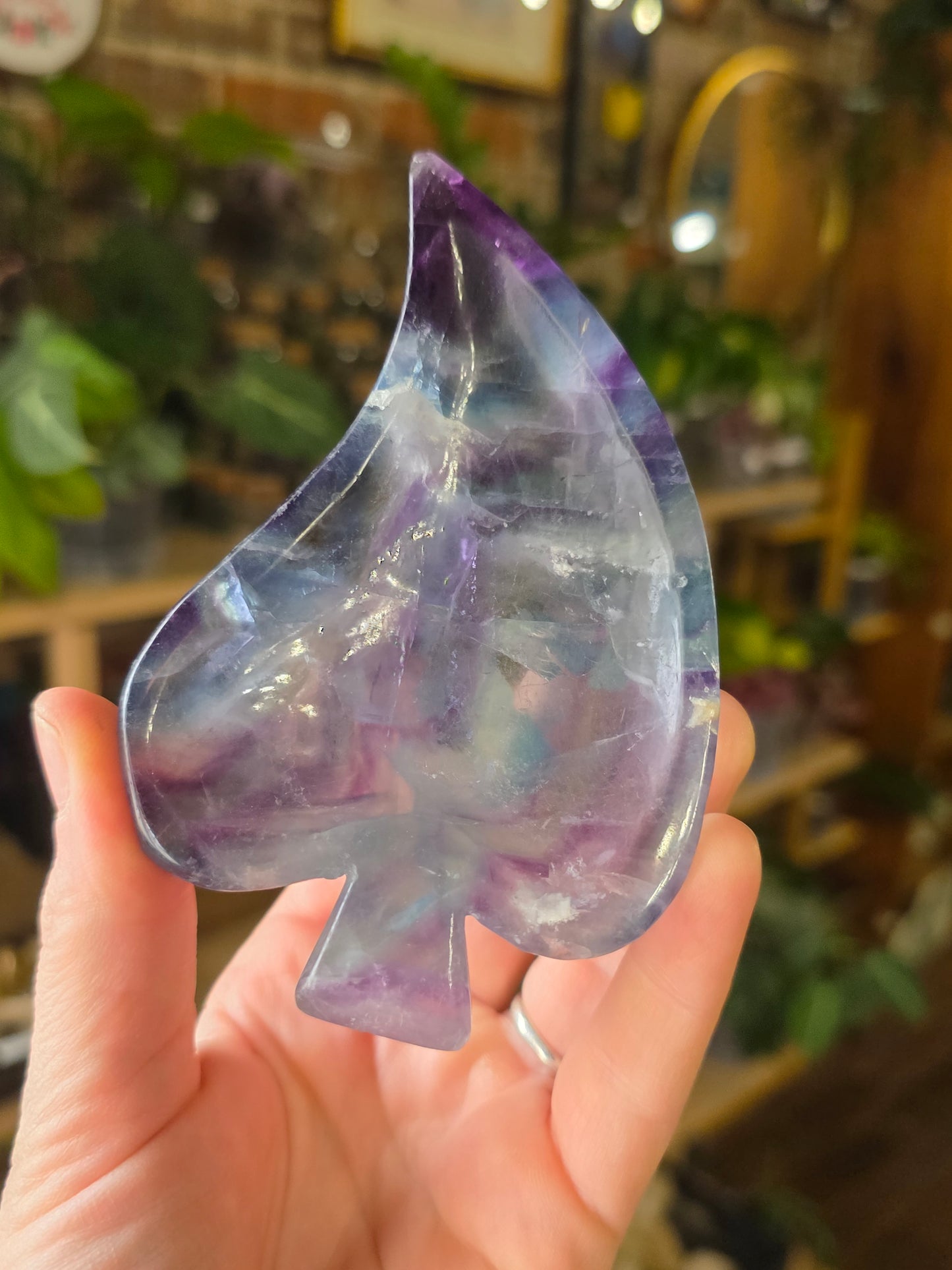 Fluorite Leaf Trinket Dish