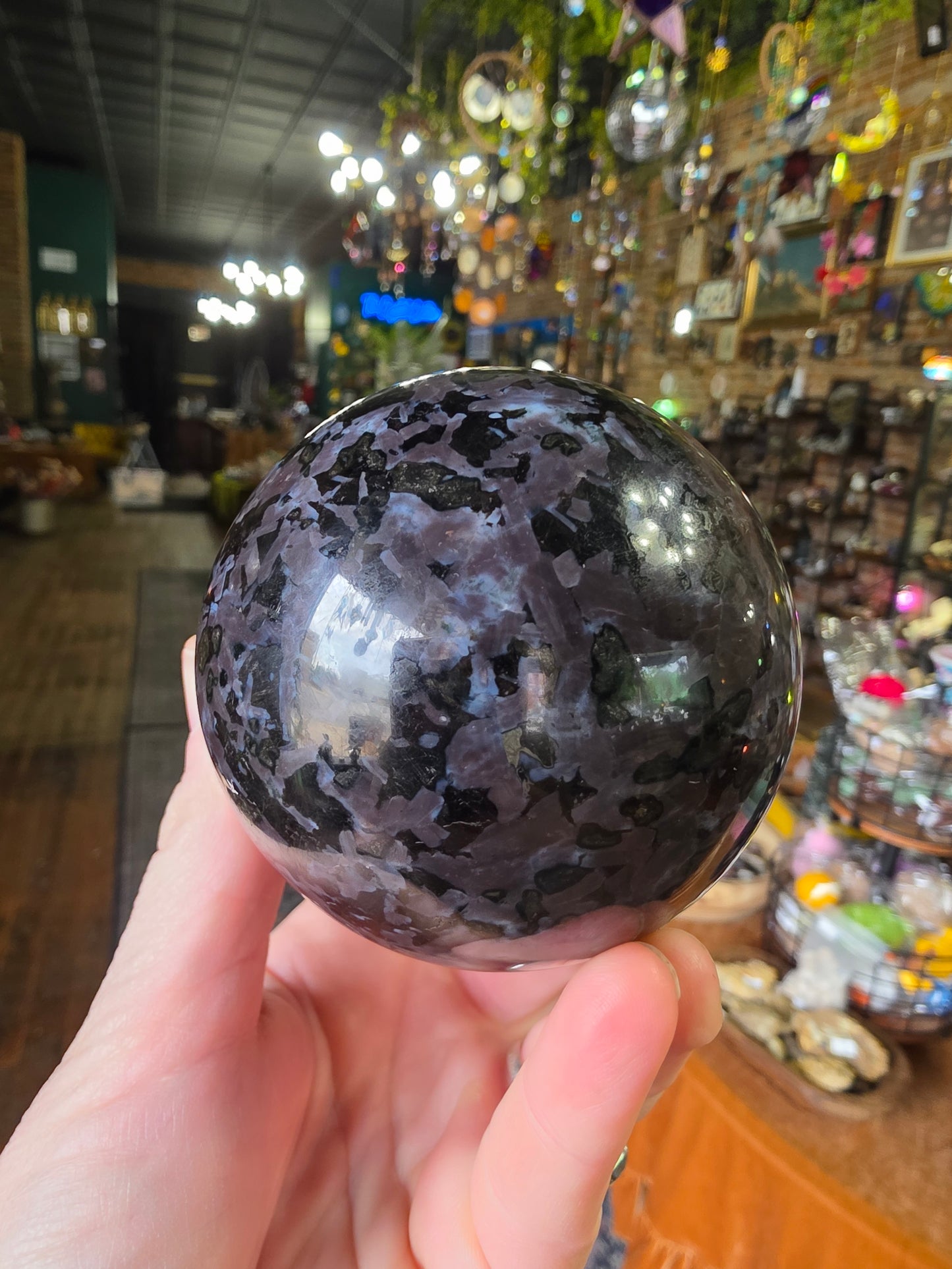 Indigo Gabbro Sphere ( Merlinite)