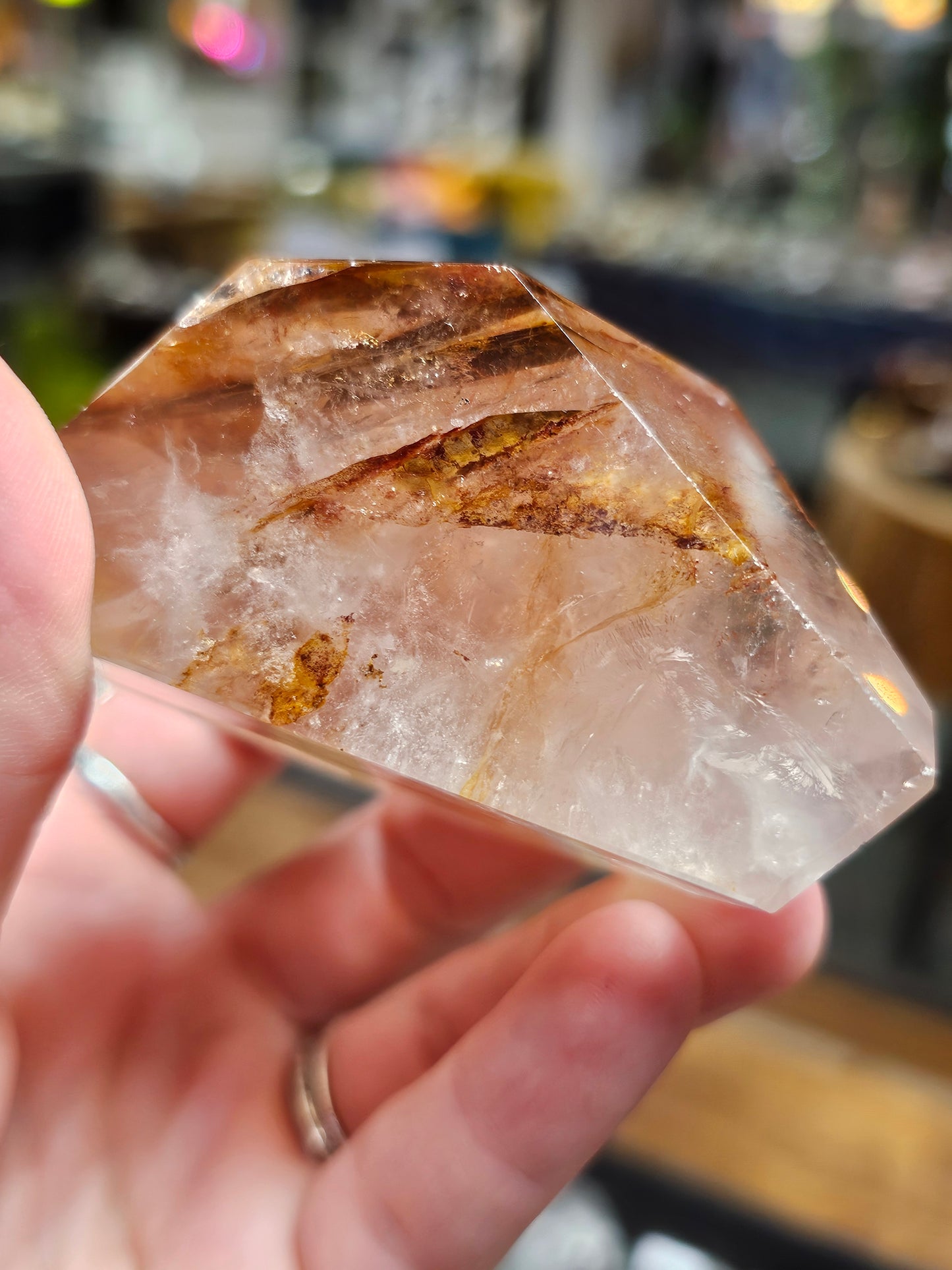 Fire Quartz Freeform With Epidote inclusion