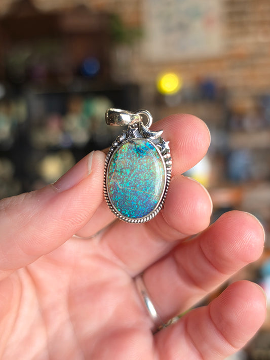 Monarch Opal Pendant ( Lab Created Opal)