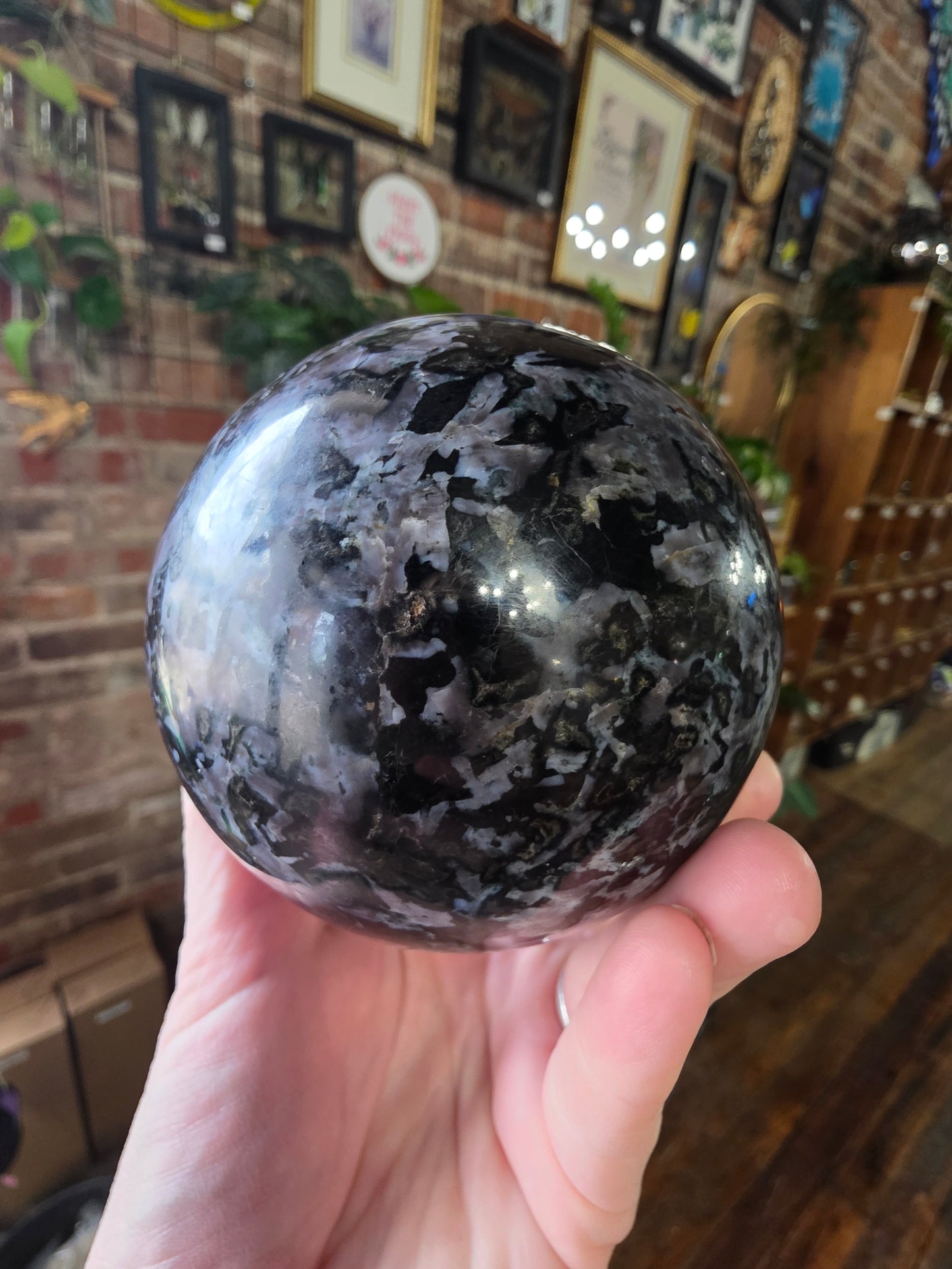Indigo Gabro Sphere (Merlinite)