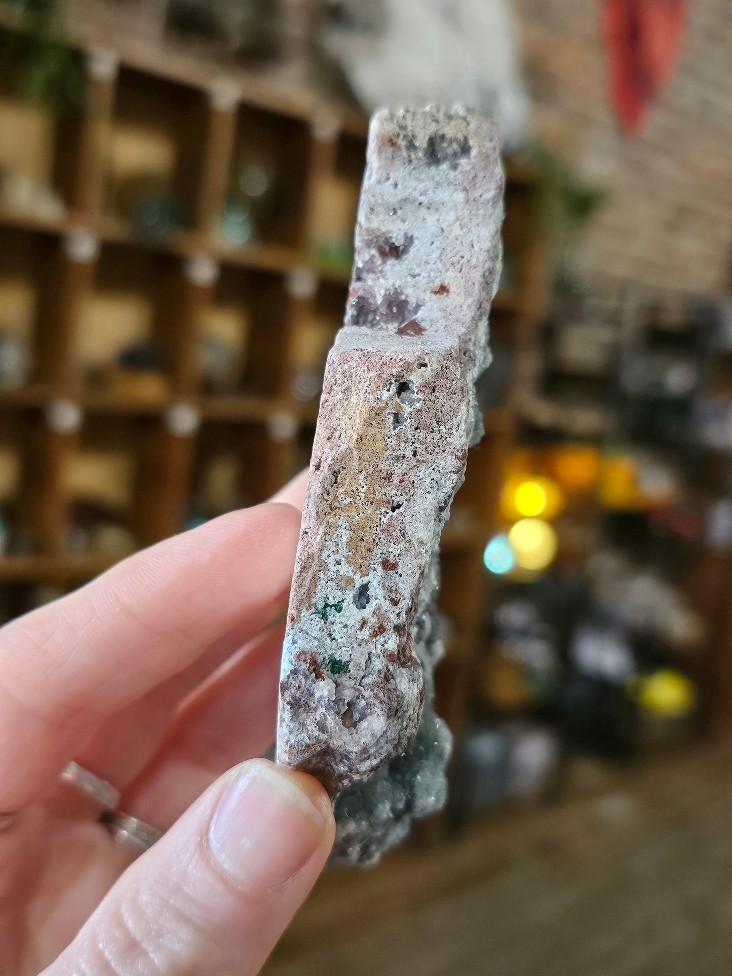 Druzy Quartz on Malachite