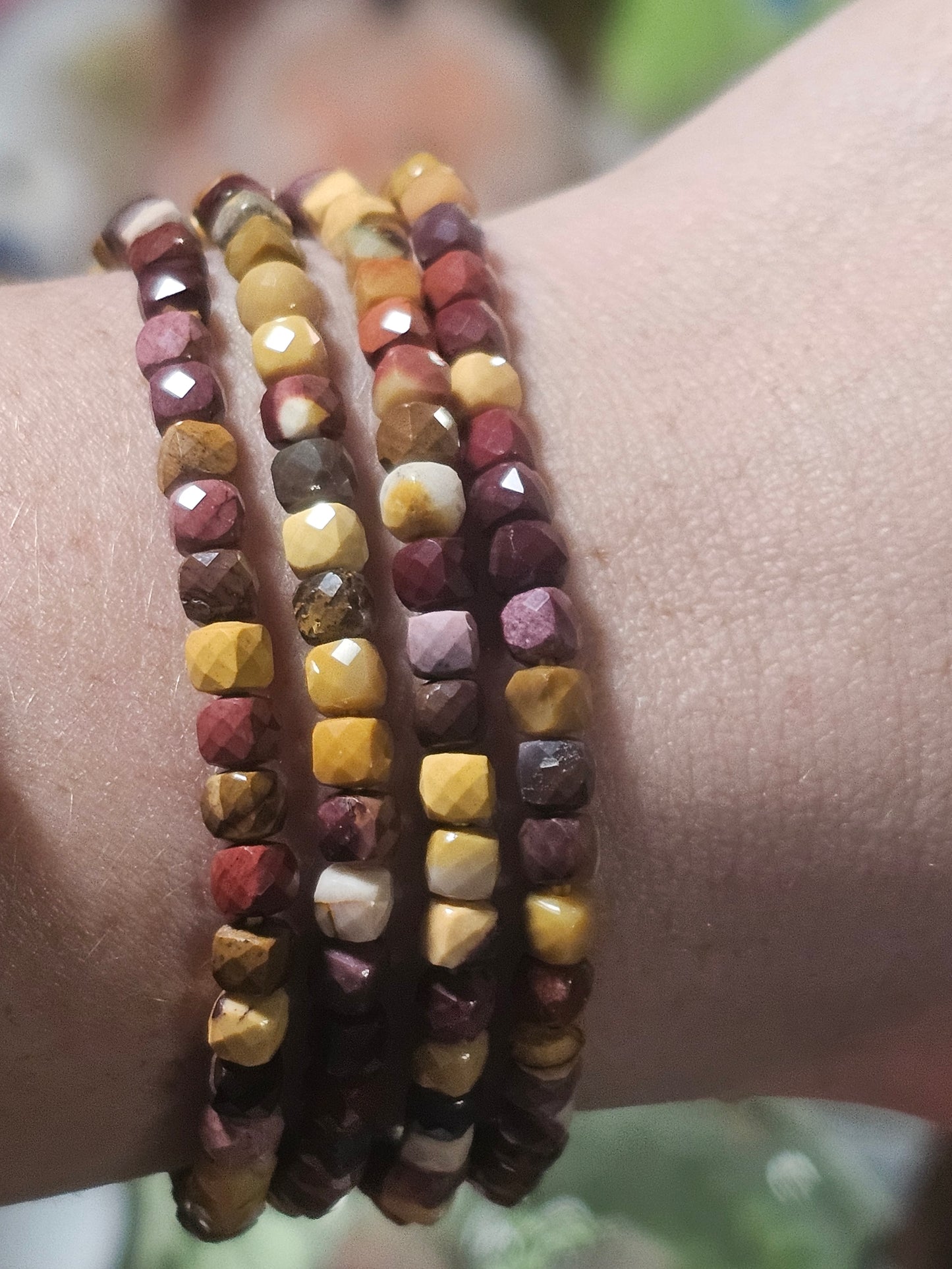 Mookaite Faceted Stretch Bracelet
