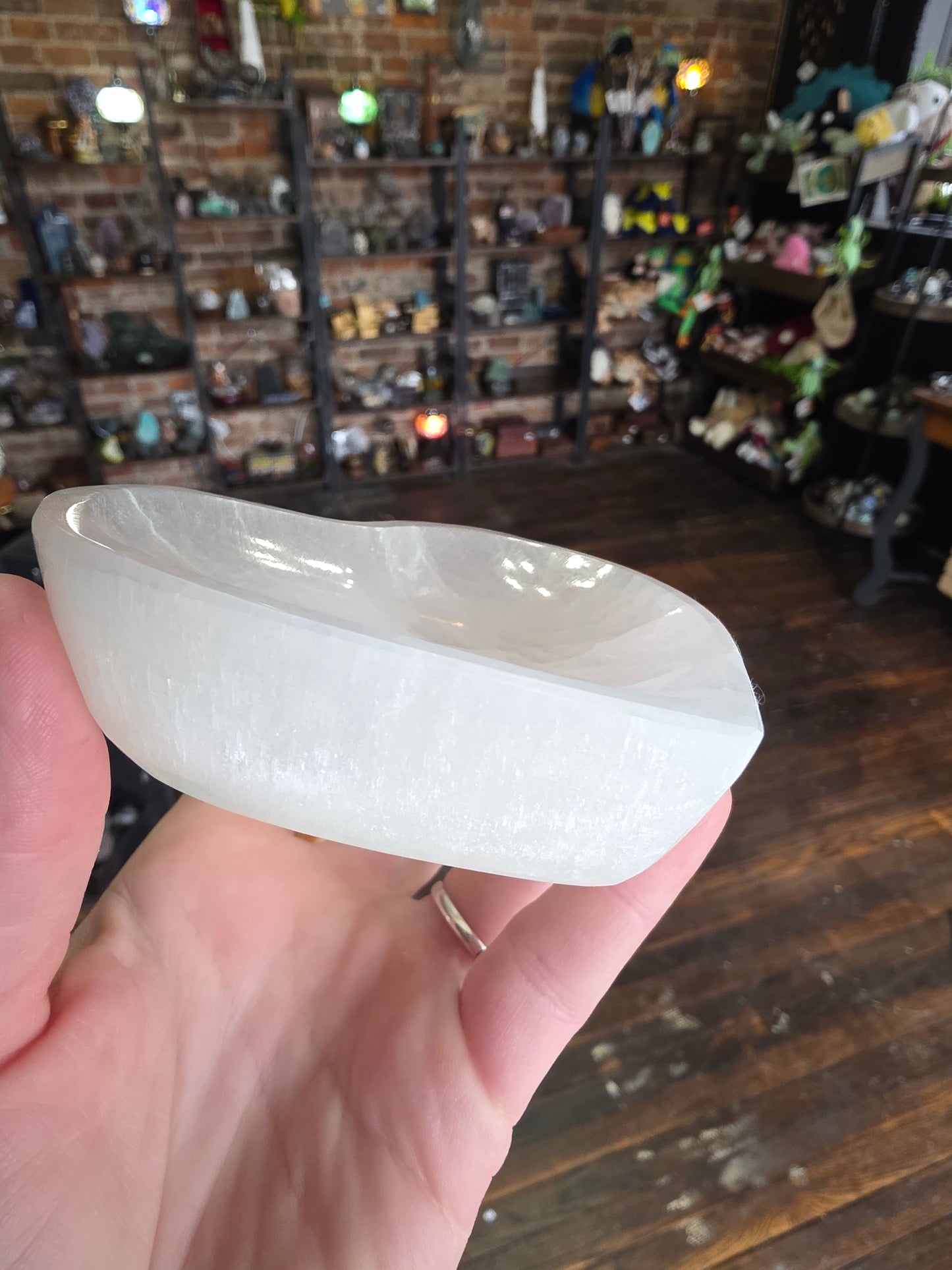 Selenite Heart Trinket Dish