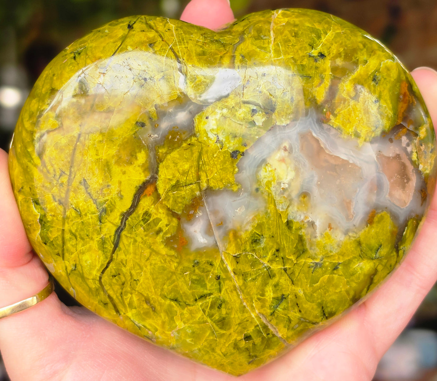 Large Green Opal Heart