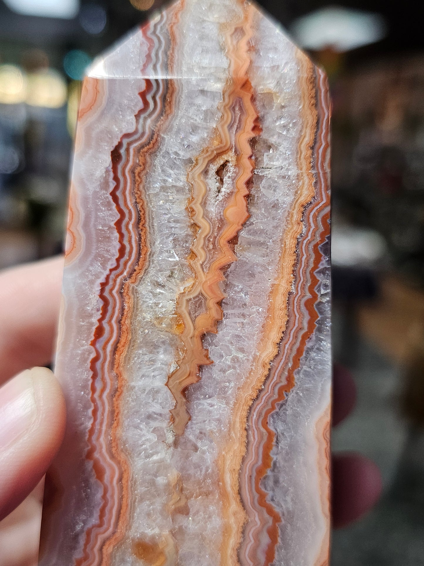 Pink Java Lace Agate tower