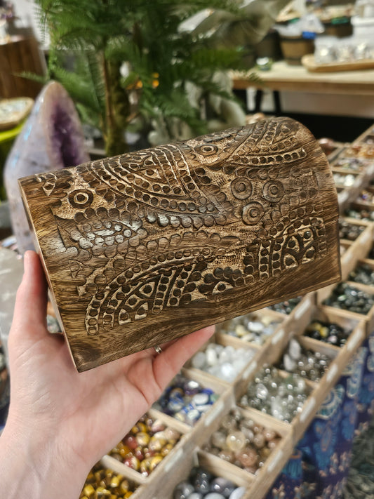 Paisley Carved Wooden Box