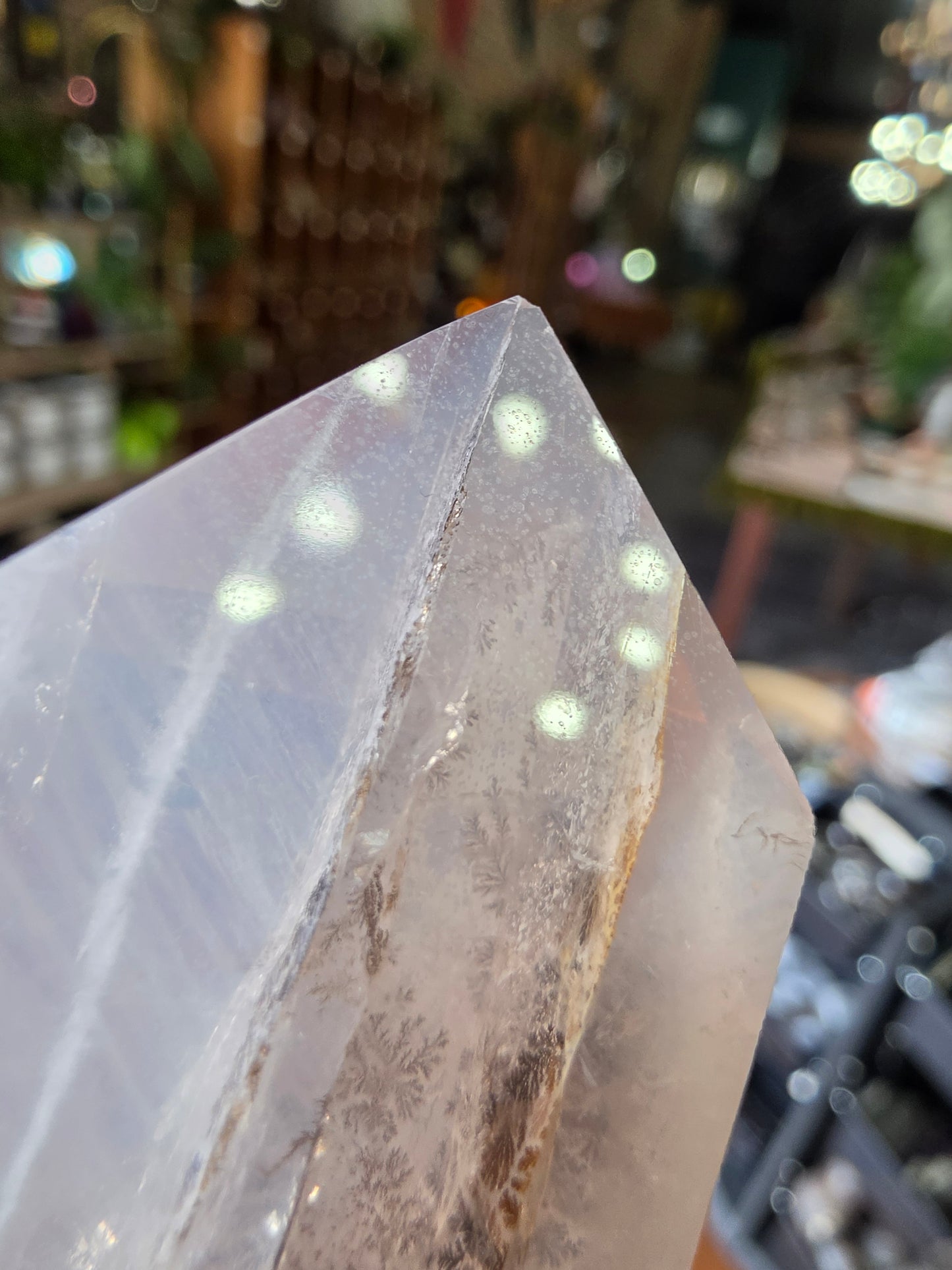 Dendritic Girasol Quartz Point