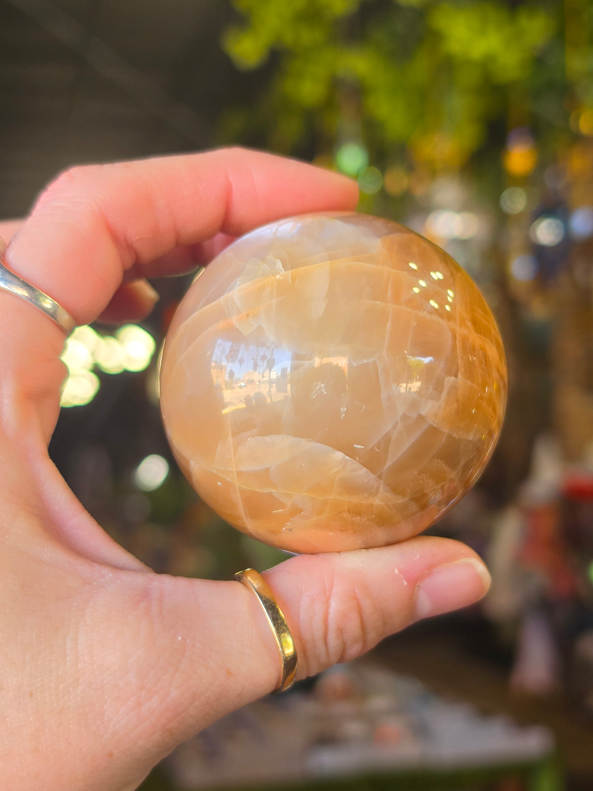 Peach Moonstone Sphere