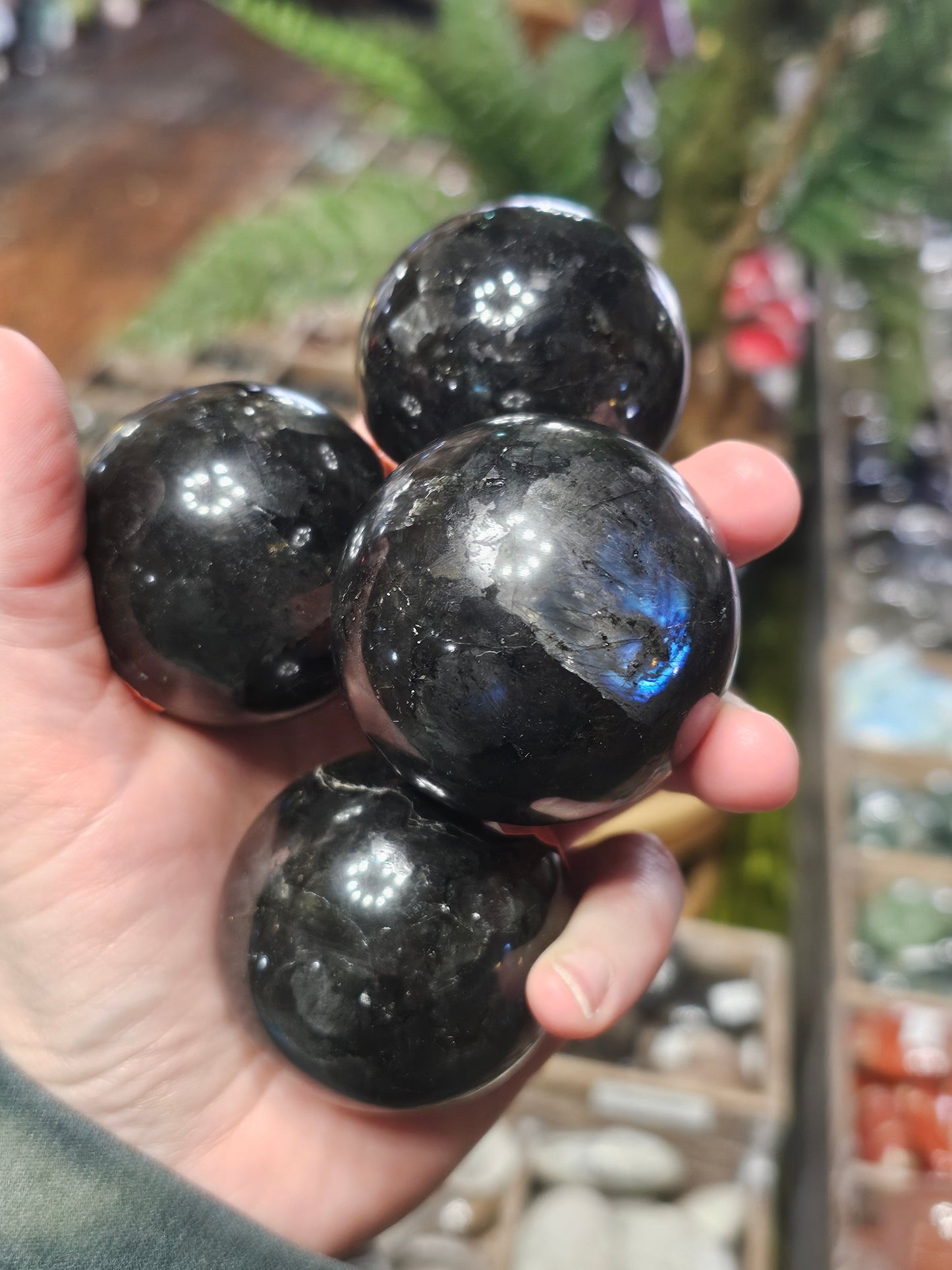 Blue Larvikite Spheres