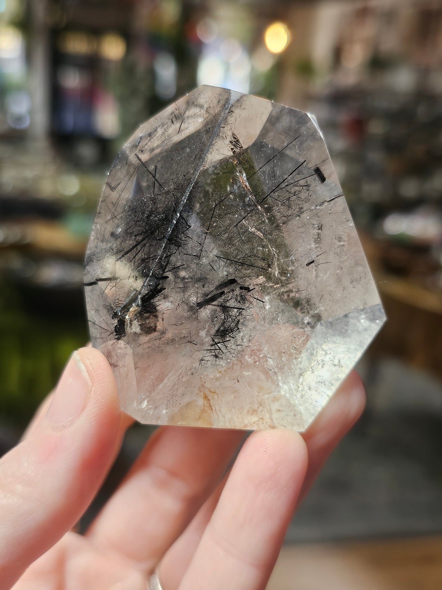 Black Tourmaline in Quartz Freeform