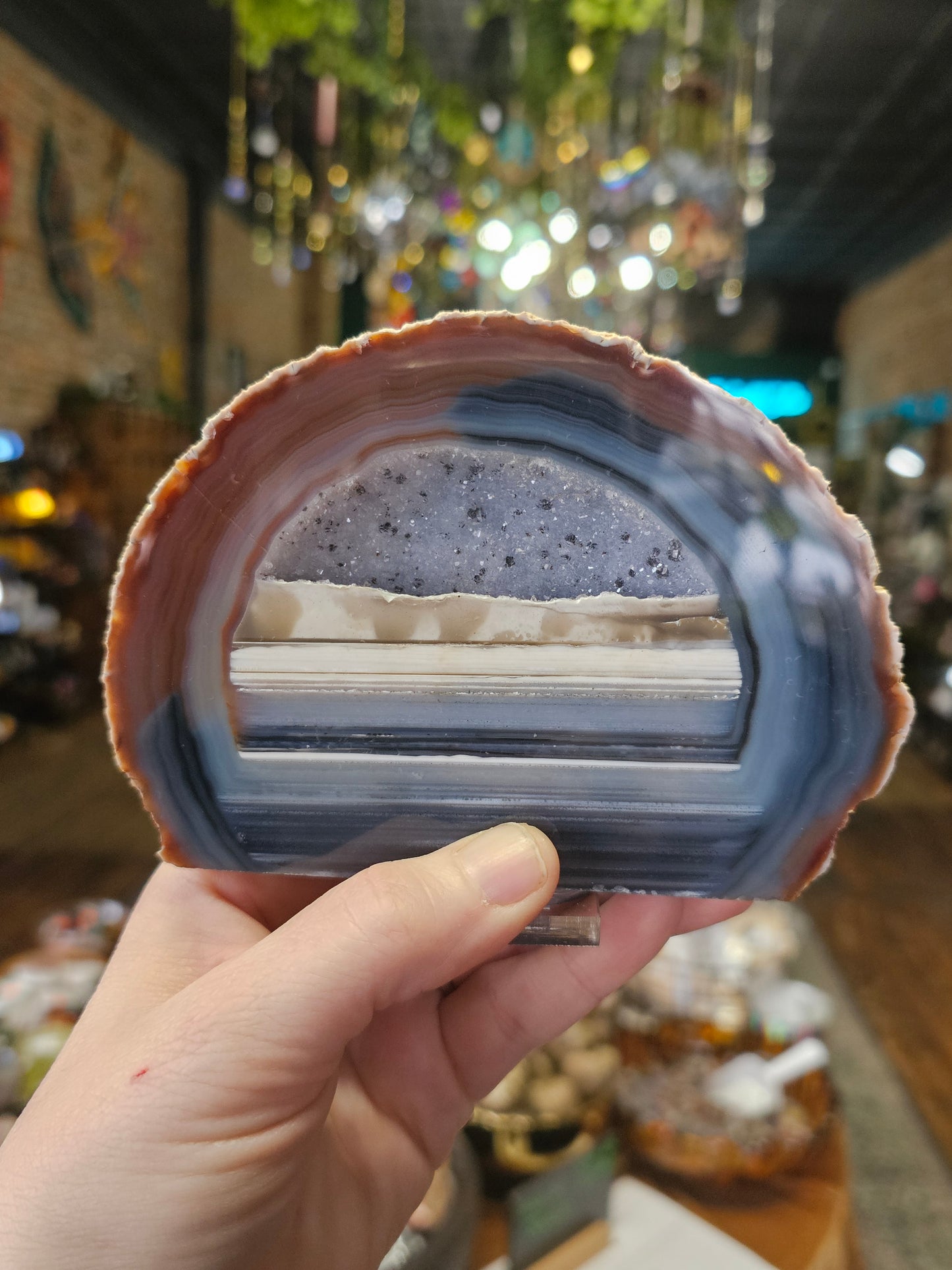 Banded Agate on base