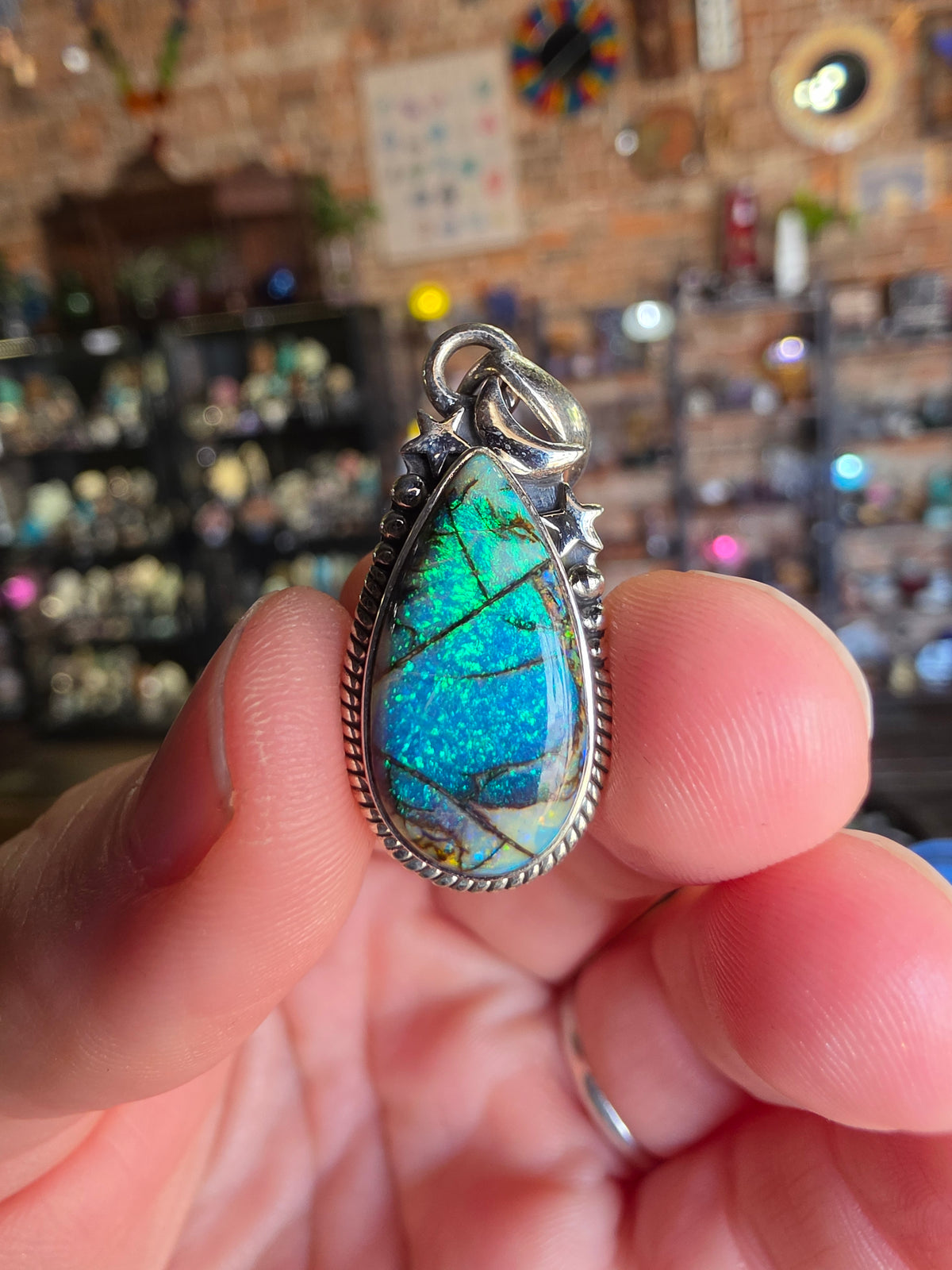 Monarch Opal Pendant ( Lab created Opal)