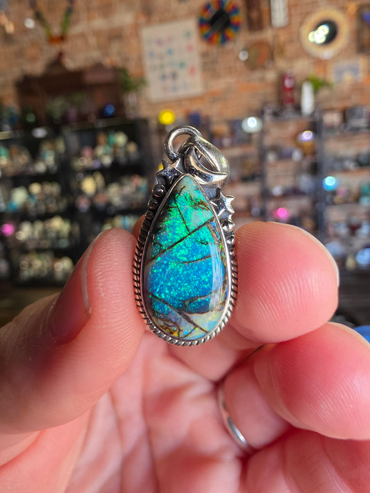 Monarch Opal Pendant ( Lab created Opal)